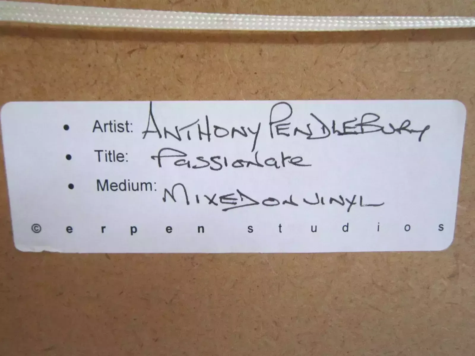 Original Art Mixed Media On Vinyl Passionate By Anthony Pendlebury Framed photo Art
