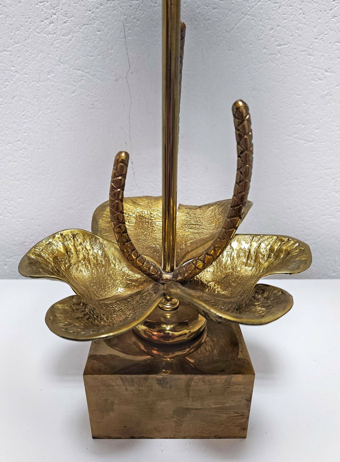 Mid Century Modern Nenuphar Lilly Table Lamp Done In Bronze And Brass By Maison Charles // Made In France In 1960s photo vinterior
