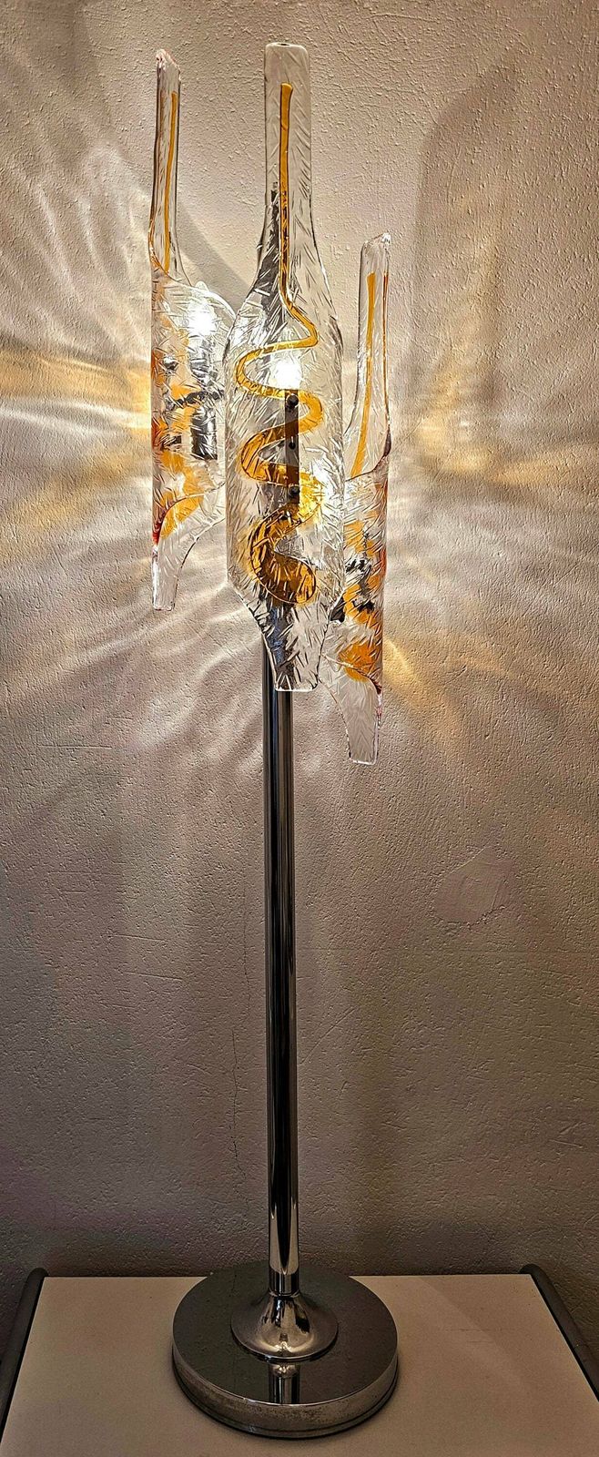 Mid Century Modern Floor Lamp Designed By Toni Zuccheri For Mazzega // Made In Italy In 1970s photo for sale