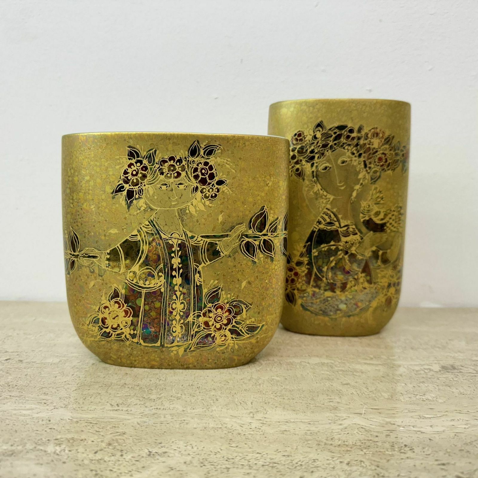 Rare Set Of 2 Bjørn Wiinblad For Rosenthal Vase, 1970’s photo 837.0