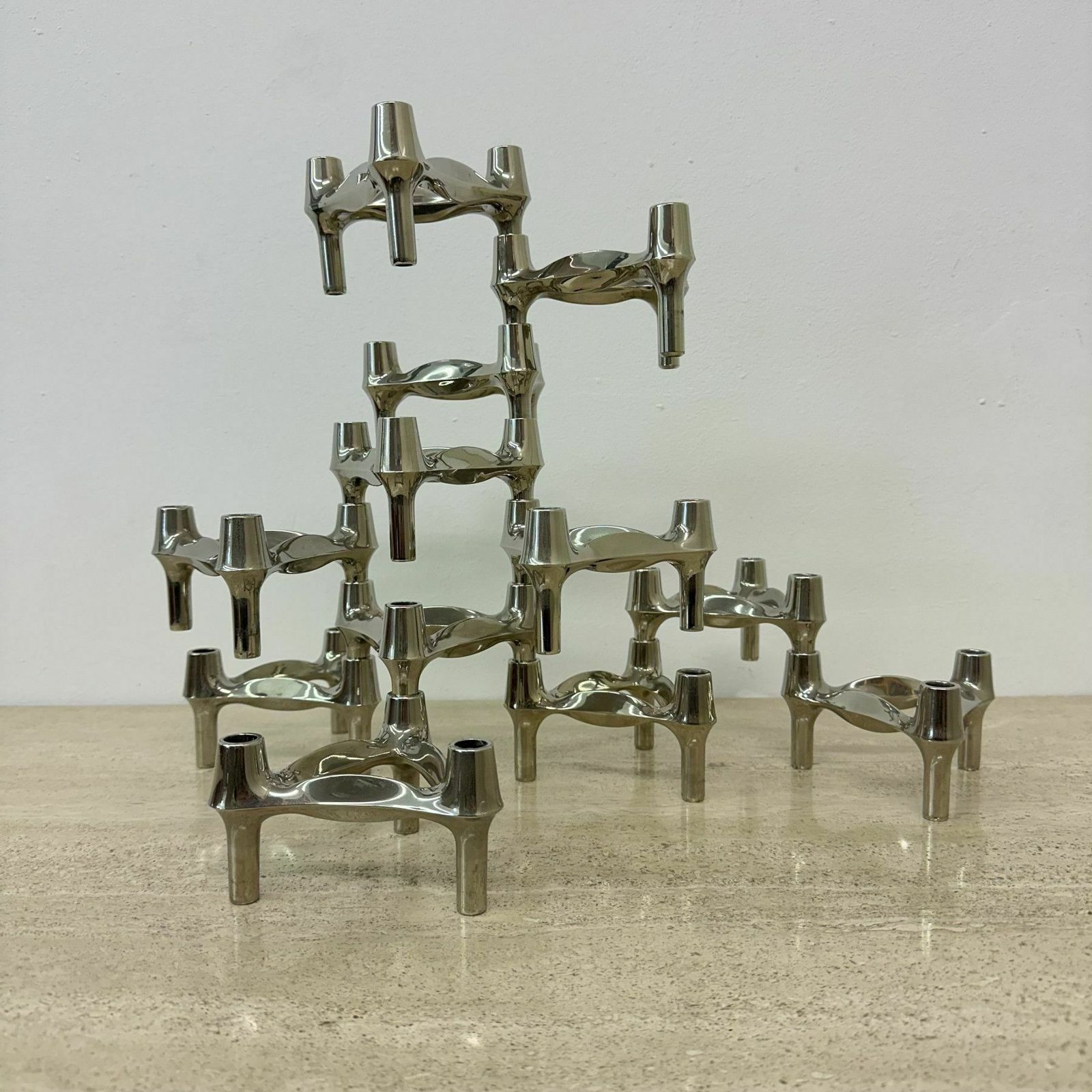 Large Xl Candlestick By Fritz Nagel & Ceasar Stoffi And Manufactured By Bmf 1960’s Nagelkandelaar photo 498.0