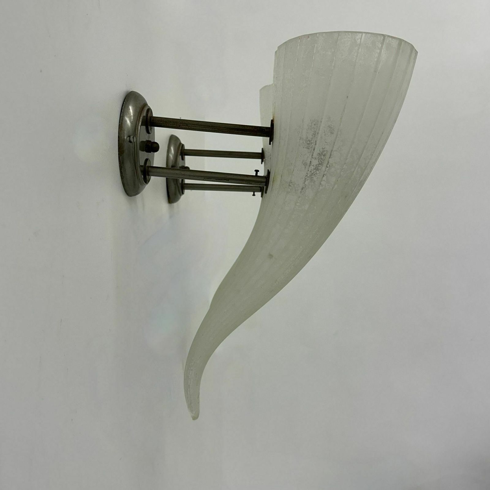 Verlichting Paar Glazen Wandlampen In Fakkelvorm, Jaren 1980 photo