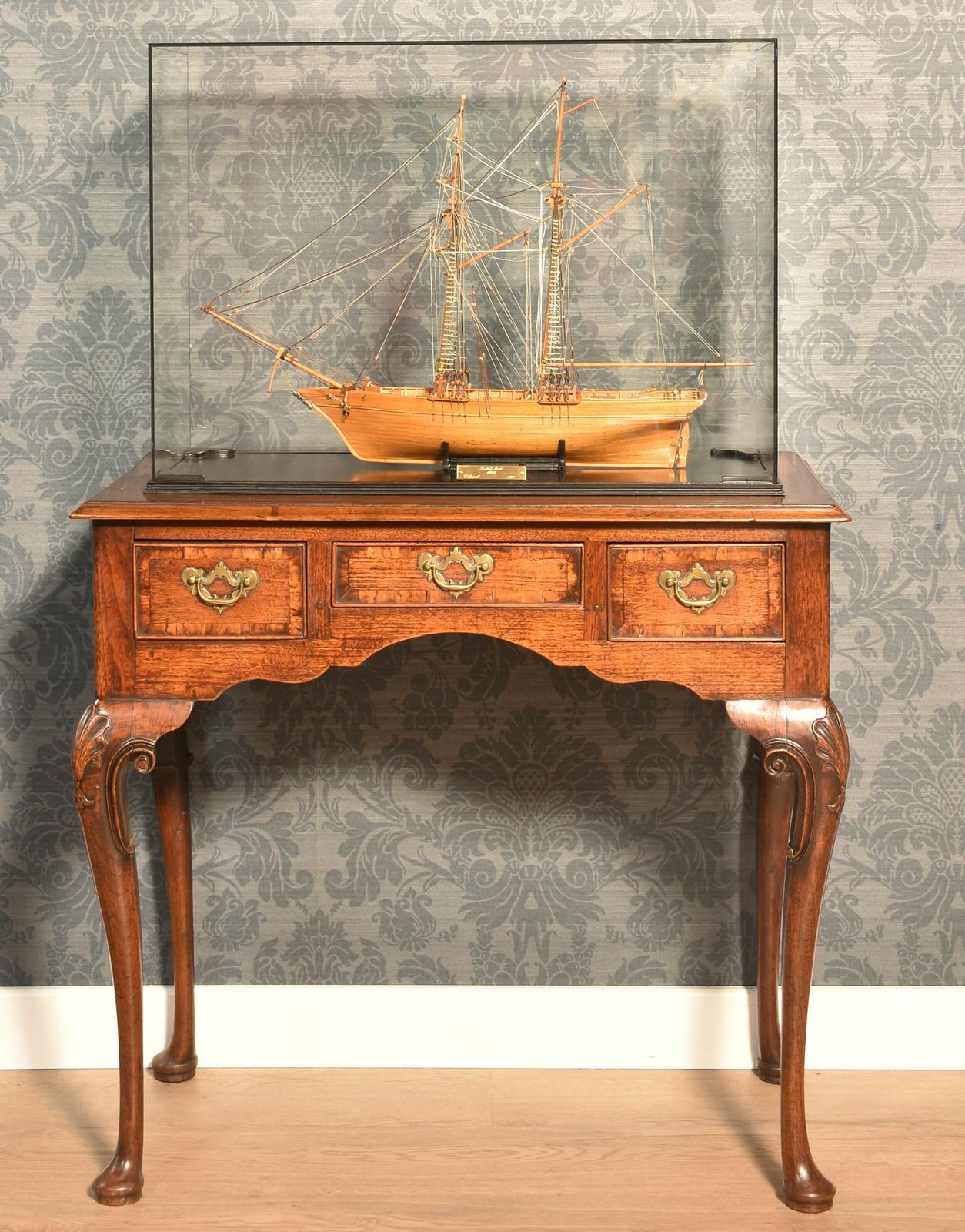 Cased Scale Model Of The Scottish Two Masted Schooner photo furniture