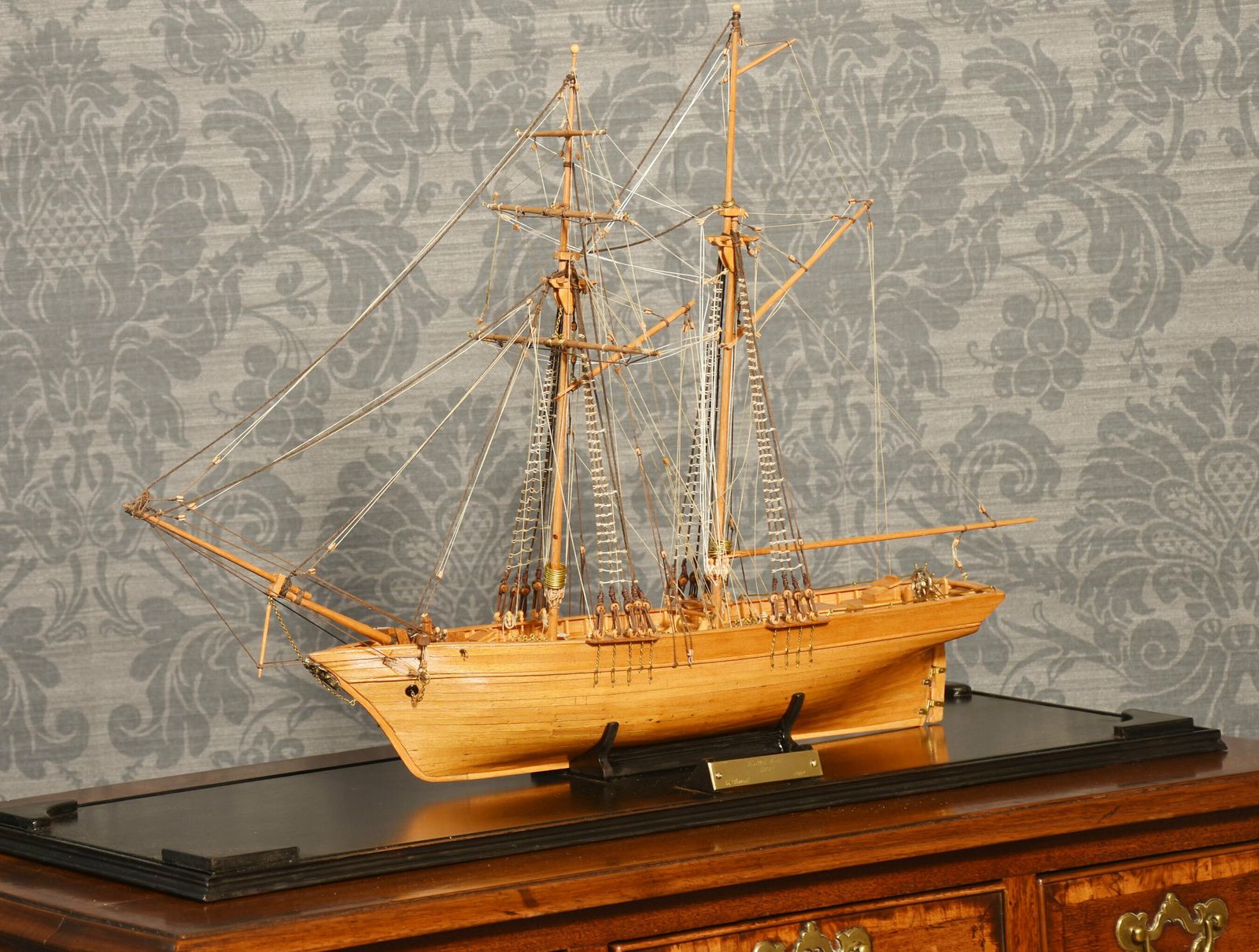 photo furniture Cased Scale Model Of The Scottish Two Masted Schooner