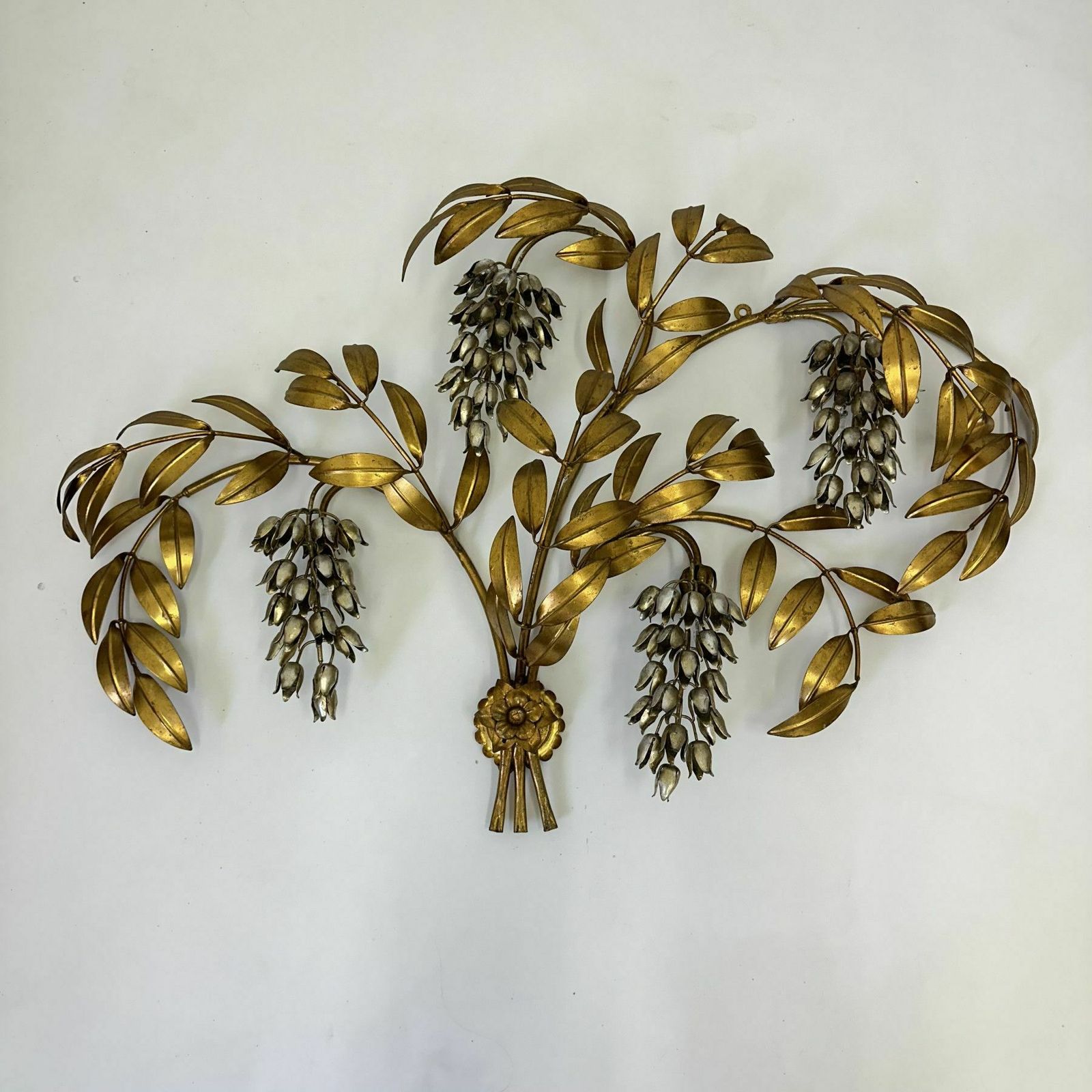 photo vinterior Hans Kögl Wisteria Wall Lamp Gilded Metal , 1970s