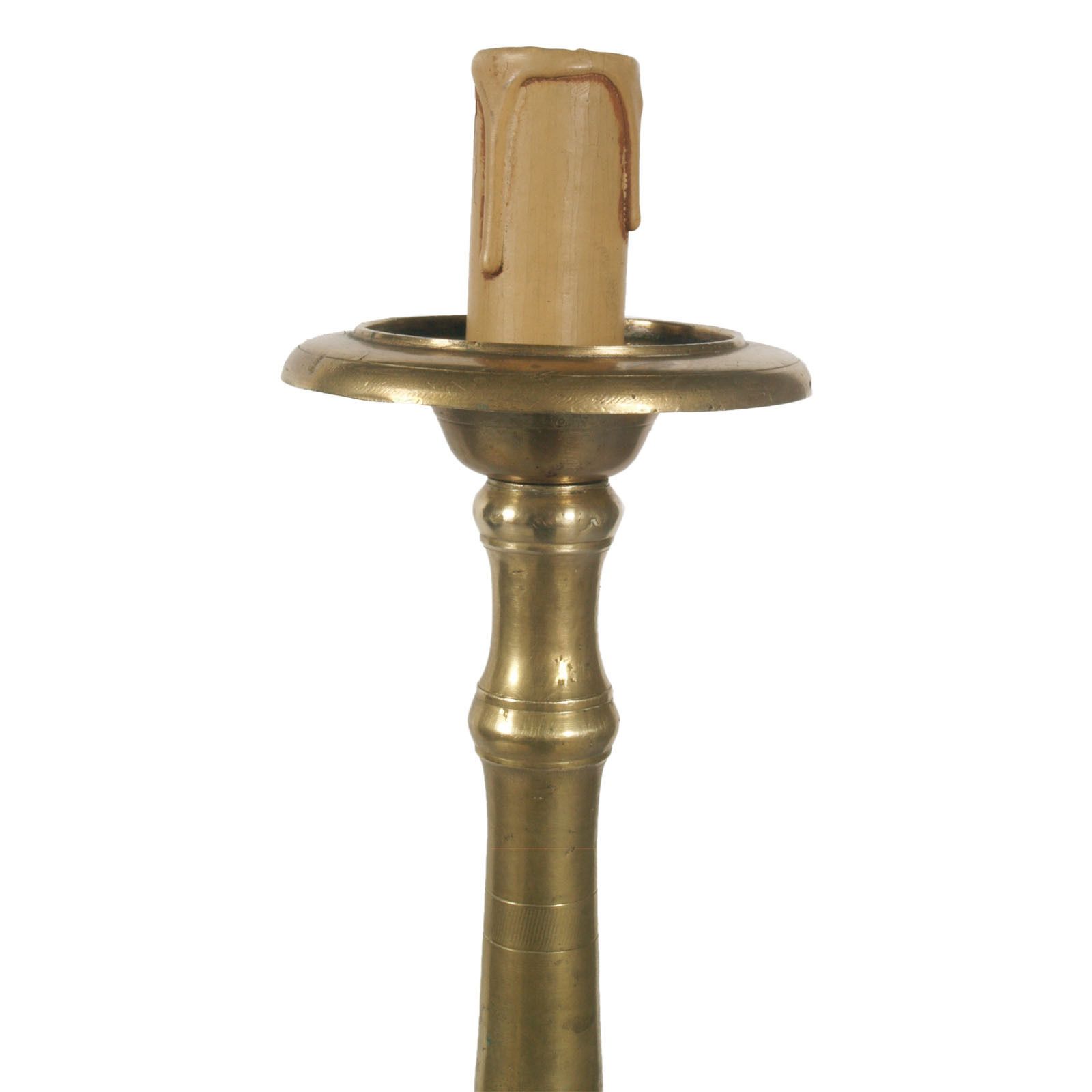 18th Century Antique Lampholder Candelabrum In Gilt Brass With Tripod Stand photo Lighting