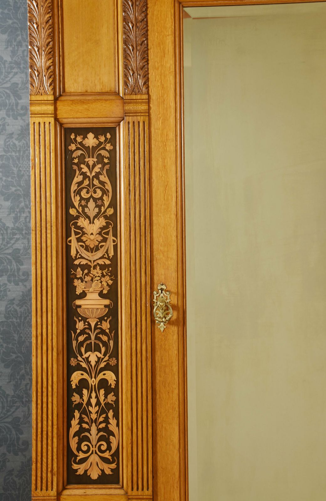 Gillows Of Lancaster Marquetry Inlaid Oak Wardrobe photo for sale