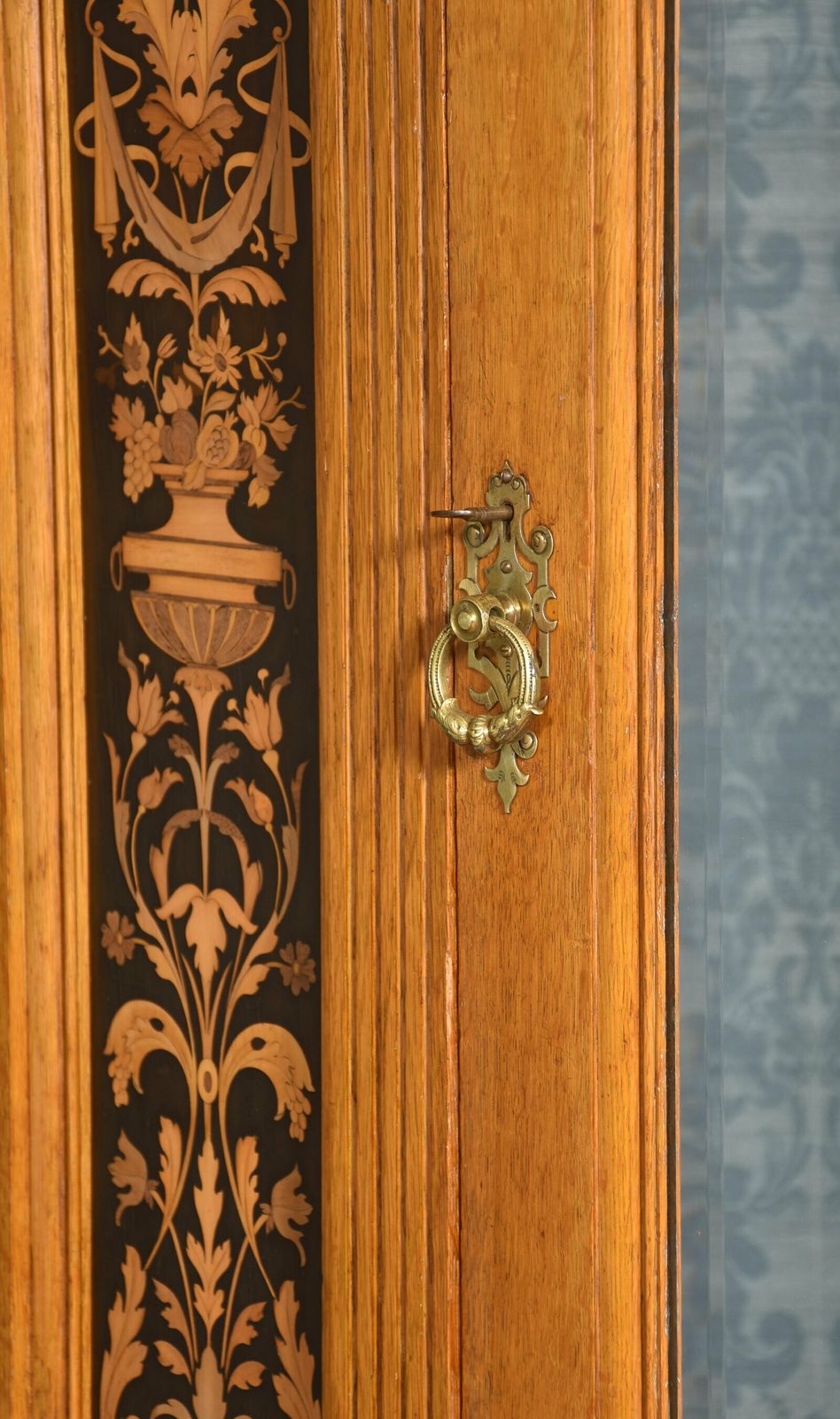 Gillows Of Lancaster Marquetry Inlaid Oak Wardrobe photo vintage