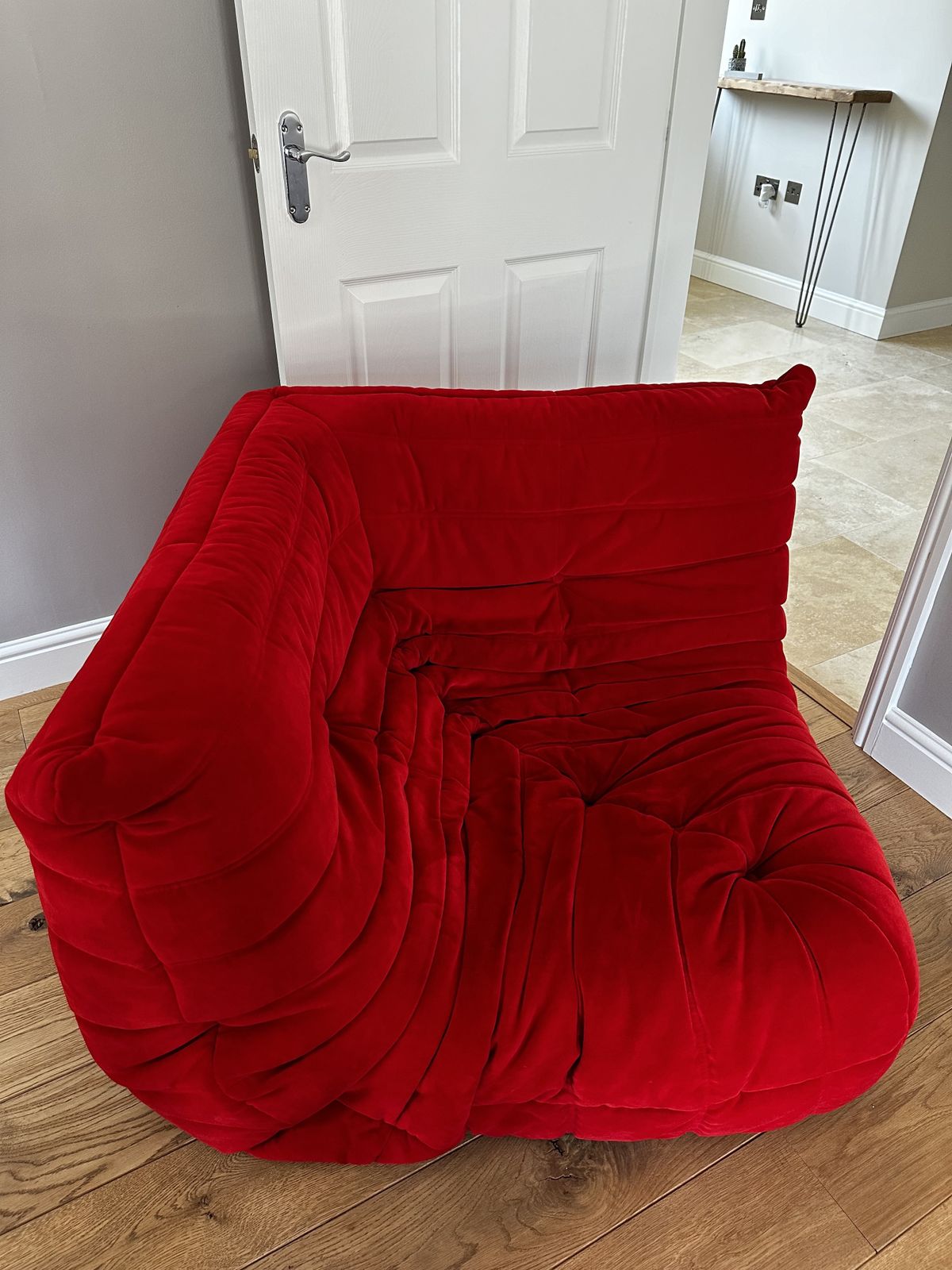 A 21st Century Red "Togo" Corner Sofa photo 1250.0