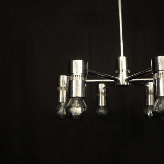 photo furniture Italian Chrome 6 Light Chandelier