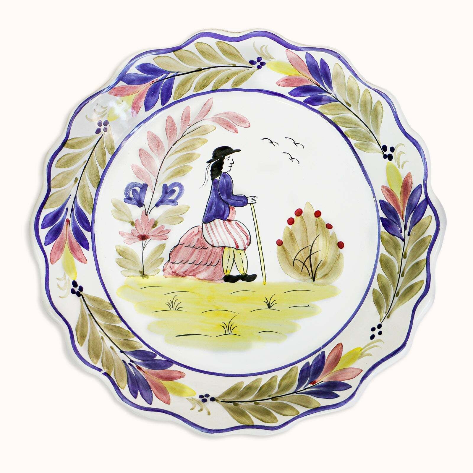 photo furniture Set Van Twee Vintage Majolica Borden, Meneer En Mevrouw