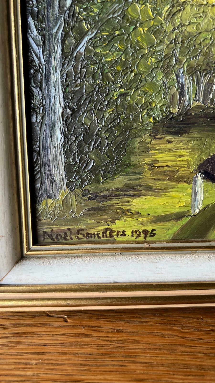 1975 Original Oil Painting Signed & Framed Depicts River And Bridge In Kenmore, Perthshire photo for sale
