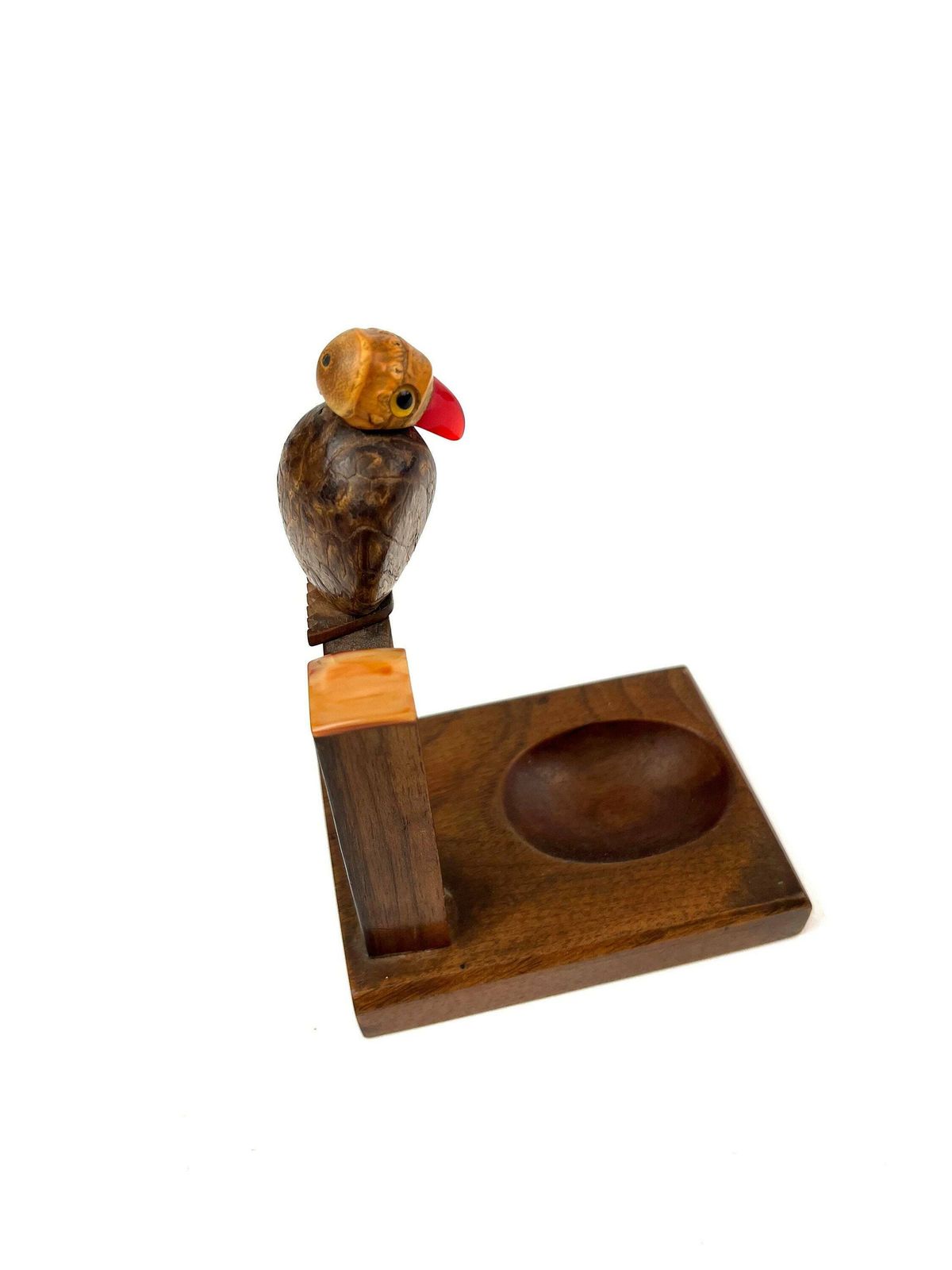 Rare Art Deco Wooden Bird Pipe Holder Bakelite Beak France 1930 photo for sale