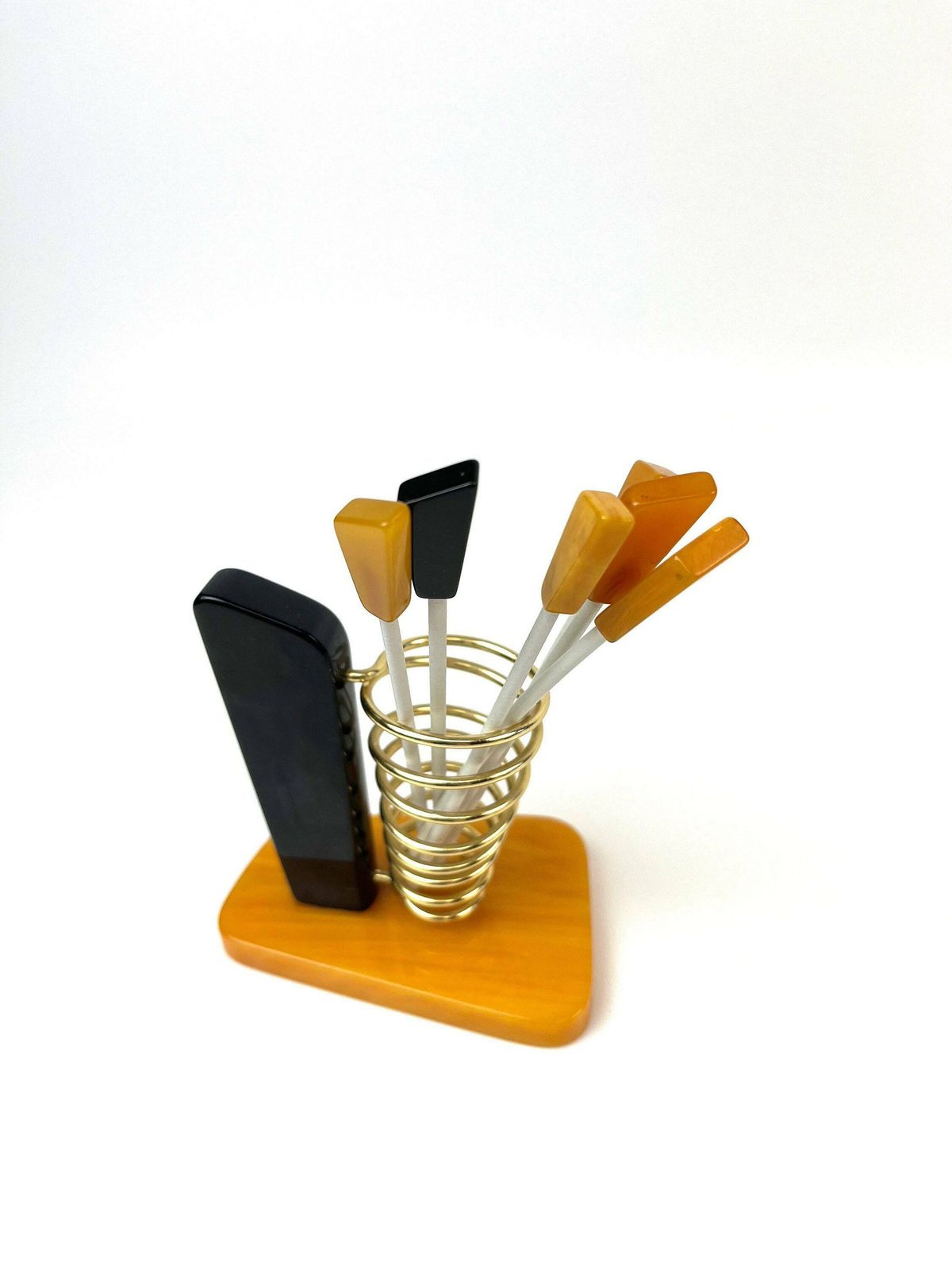 Rare Art Deco Bauhaus Cocktail Picks Swizzle Stir Sticks Barware