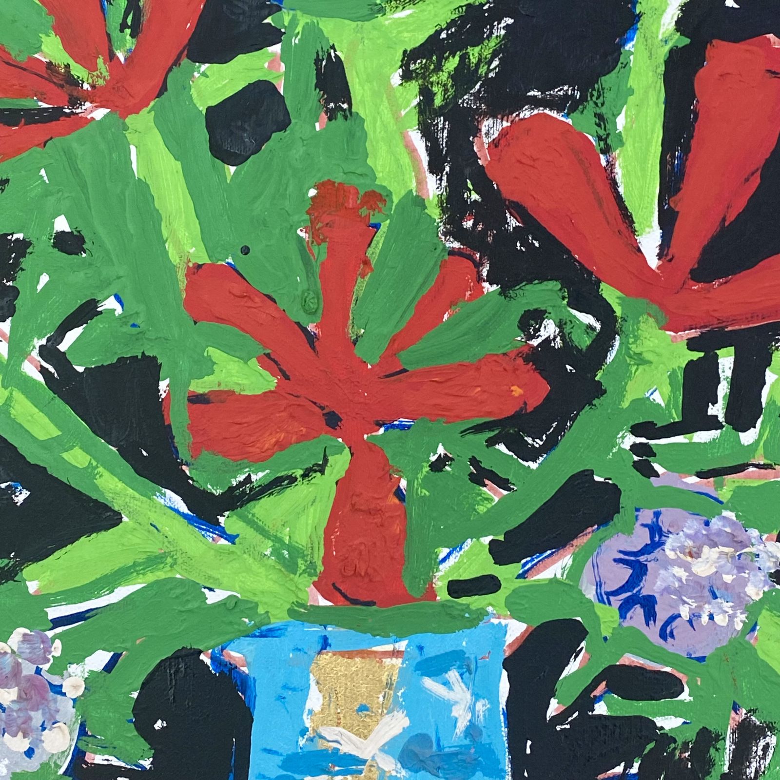 Swedish Mid Century Still Life With Flowers Painting By Uno Vallman photo for sale