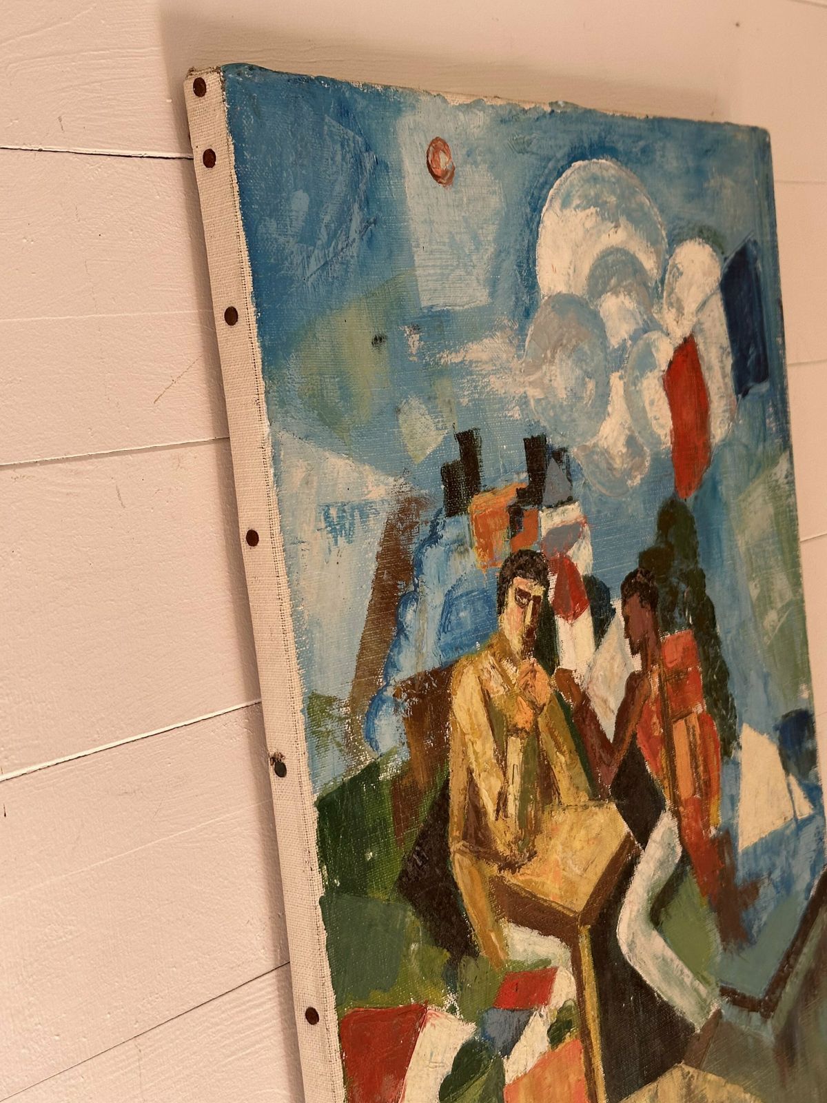 French Vintage Oil Painting ‘Conquest Of The Air’ photo 95.0