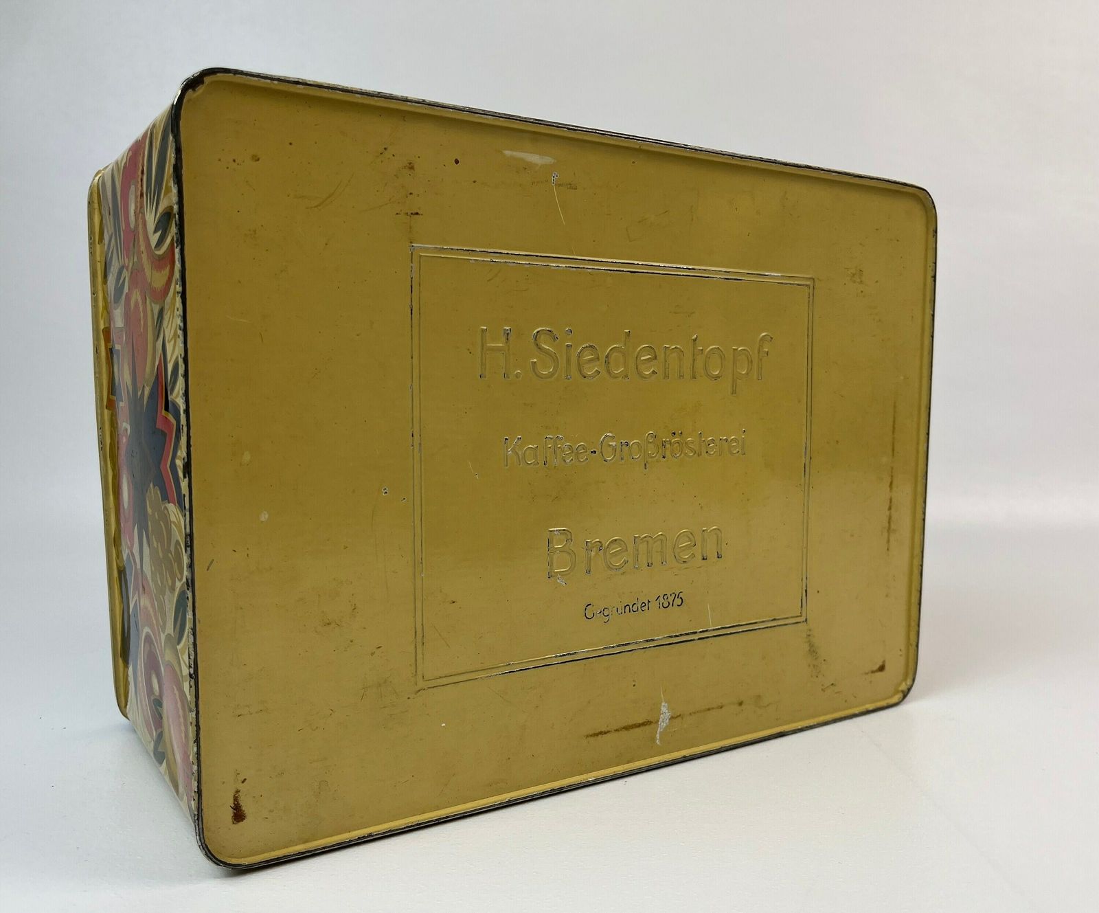photo furniture Rare Large Art Deco Bauhaus Avantgarde Decorative Tin Box Germany 1930