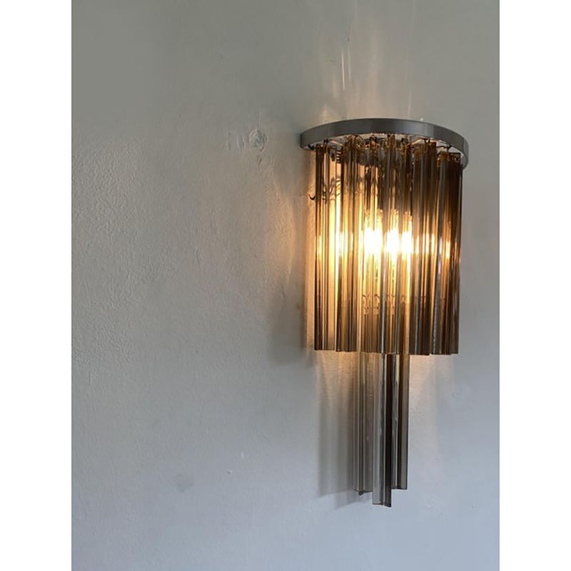 Set Of Two Belt Italian "Triedro" Wall Sconces In Mid Century Modern Style By Simoeng photo for sale
