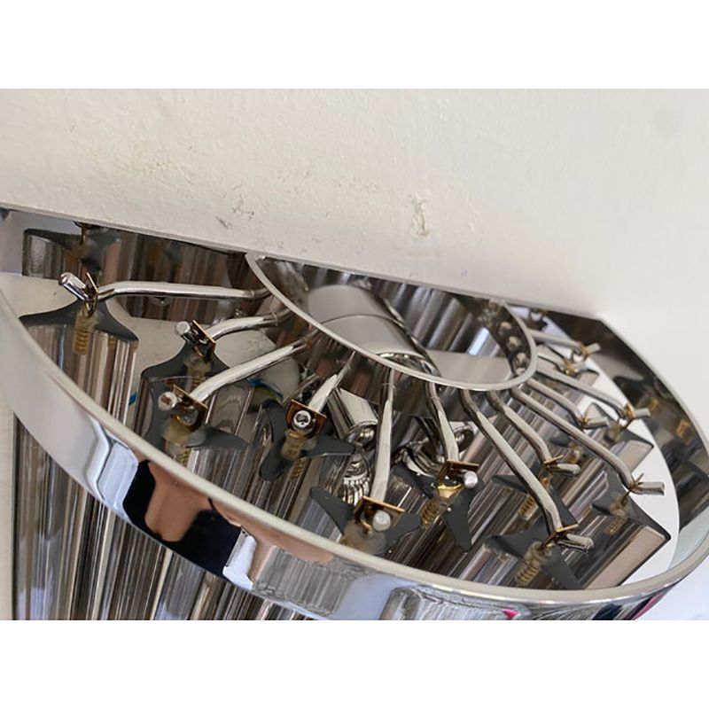 Set Of Two Belt Italian "Triedro" Wall Sconces In Mid Century Modern Style By Simoeng photo vinterior