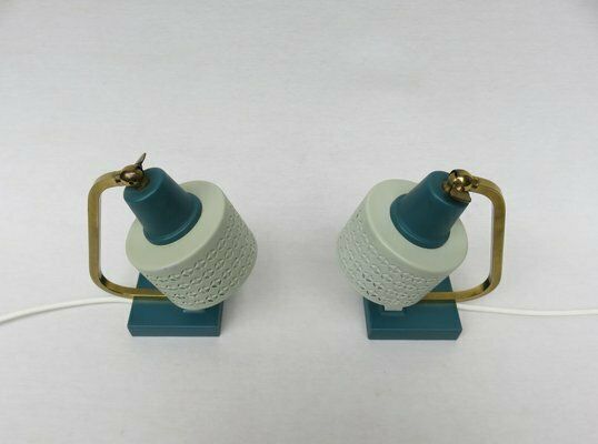 Extraordinary Mid Century Bedside Table Lamps In Brass, 1960s, Set Of 2 photo vinterior