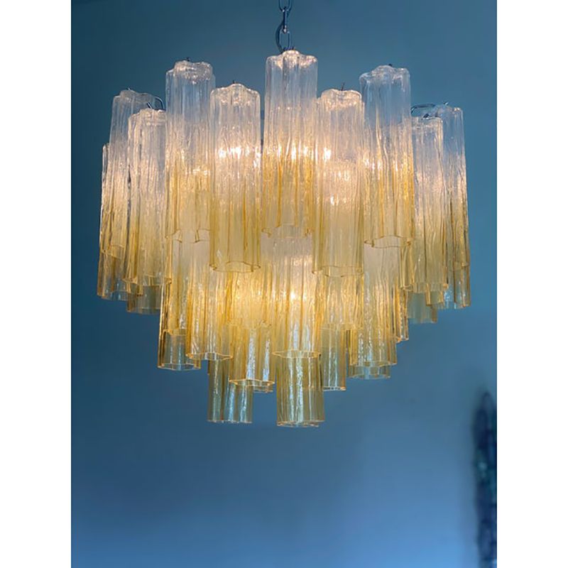 Contemporary Sputnik "Tronchi" Vanished Amber Chandelier In Venini Style photo for sale