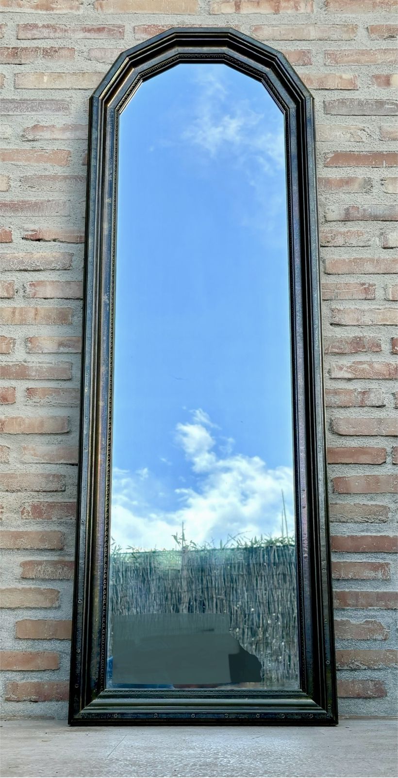 Early 20th Century French Large Mirror In Brass photo Home Decor