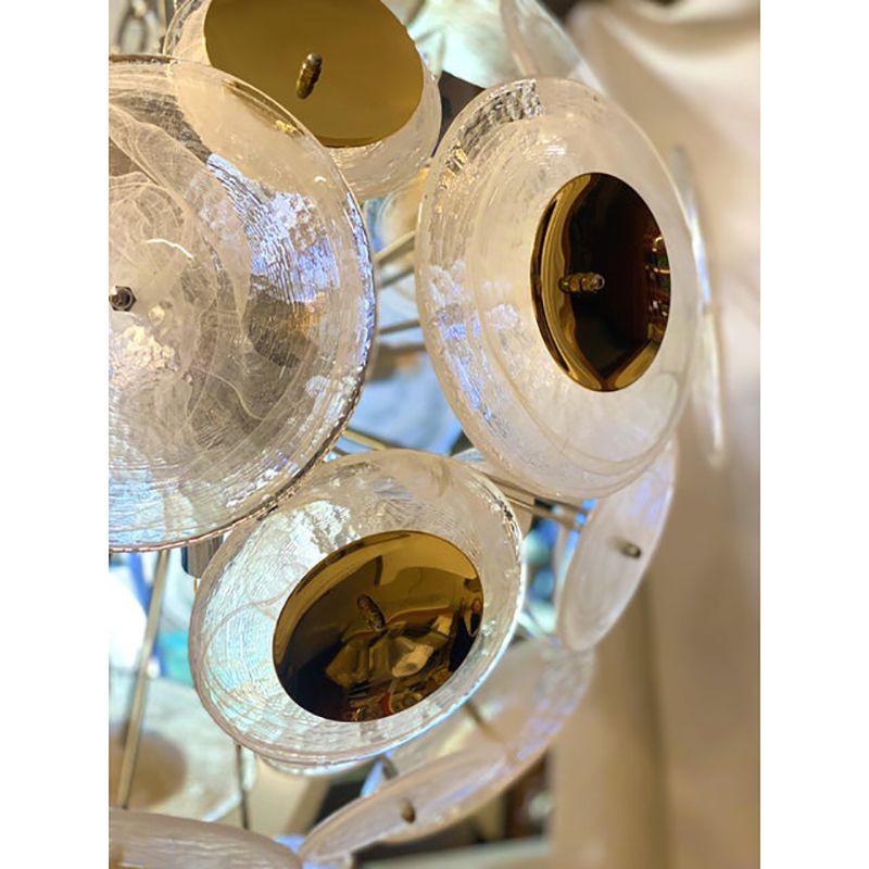 photo furniture Italian Venied White "Alabastro Murano Glass Sputnik Chandelier