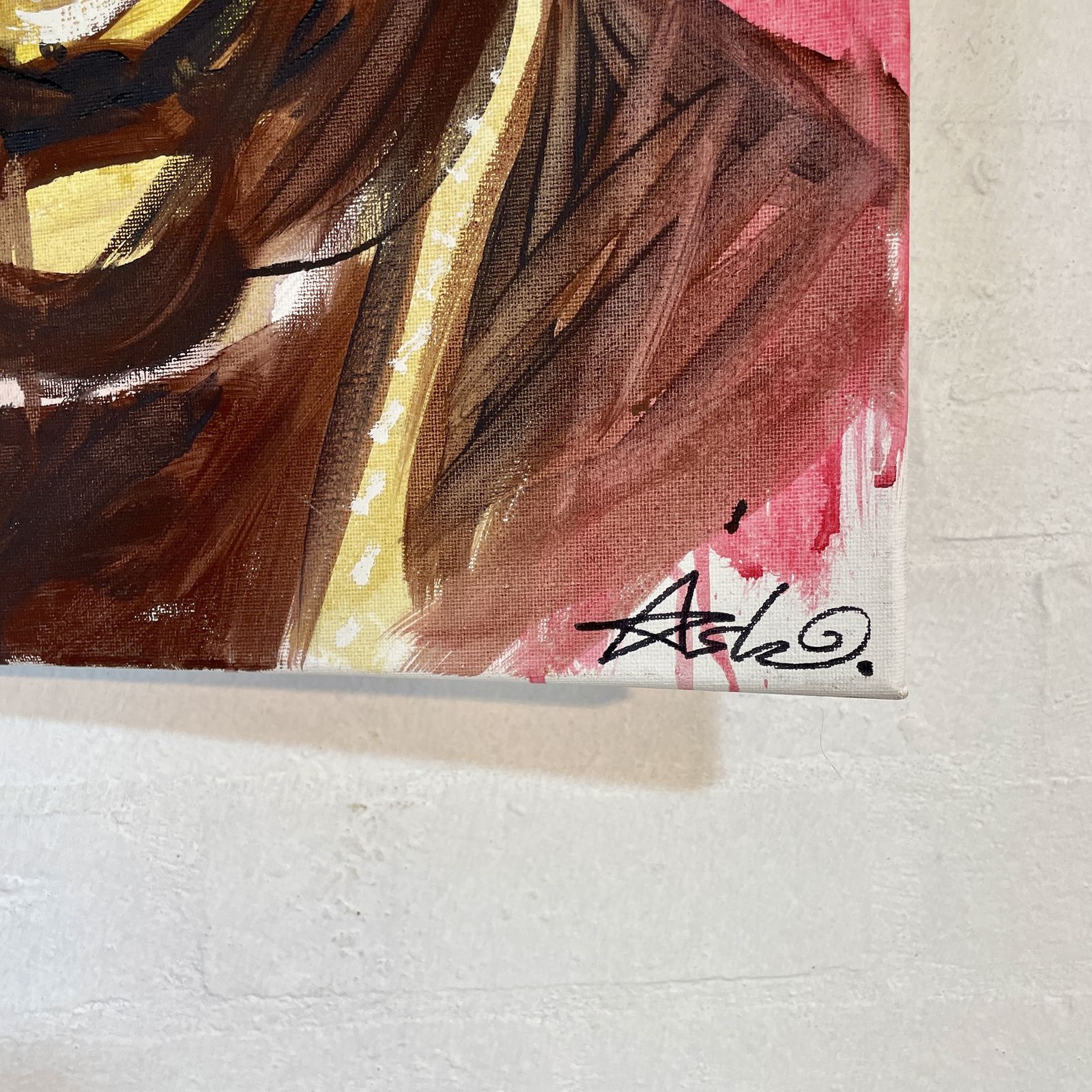 180.0 Icons Canvas Paintings, Signed   Uk Street Artist, Set Of 3 photo