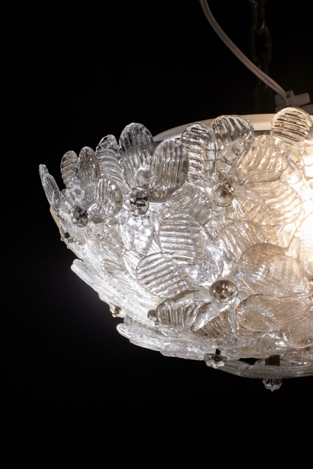 Murano Ceiling Light Gold And Traspare Flower By Seguso For Venini, Italy, 1960s photo Lighting
