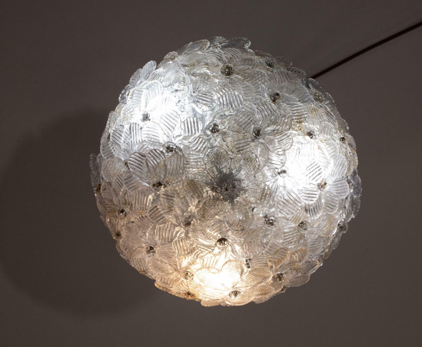 Murano Ceiling Light Gold And Traspare Flower By Seguso For Venini, Italy, 1960s photo 1481.0