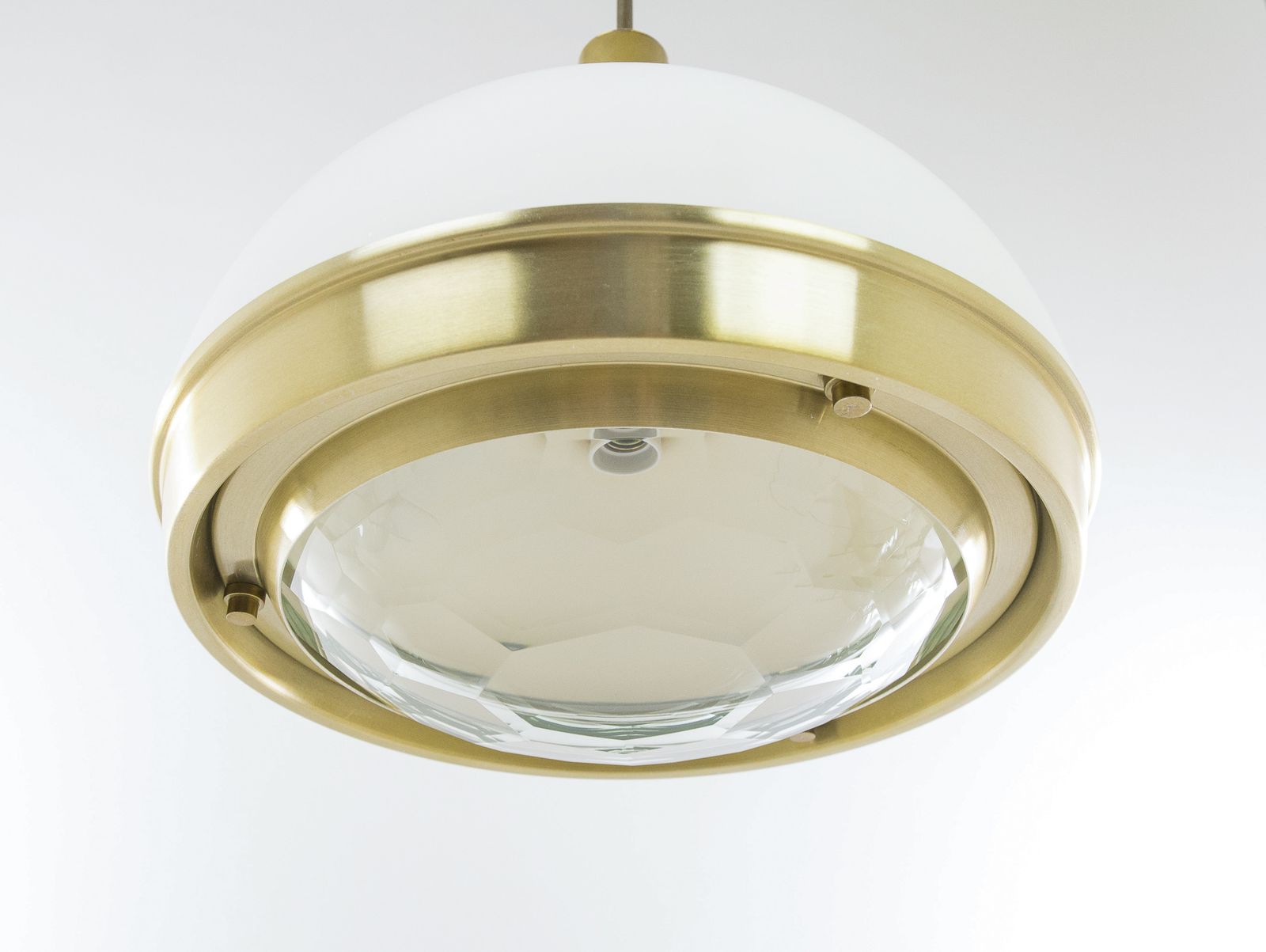 Brass Pendant With Faceted Glass By Pia Guidetti Crippa For Lumi Milano, 1960s photo 1380.0