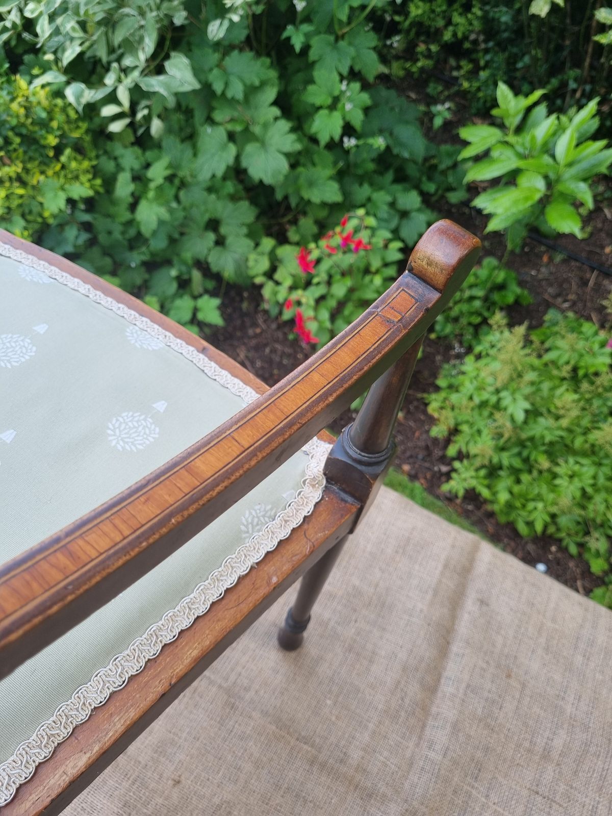 Antique Wooden Chair With Intricate Detailing And Upholstered Seat photo for sale