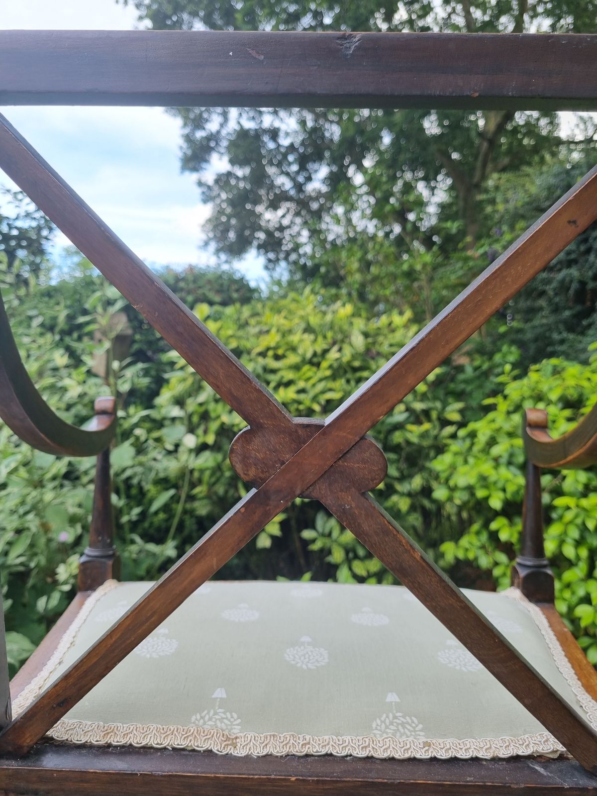 Antique Wooden Chair With Intricate Detailing And Upholstered Seat photo vintage