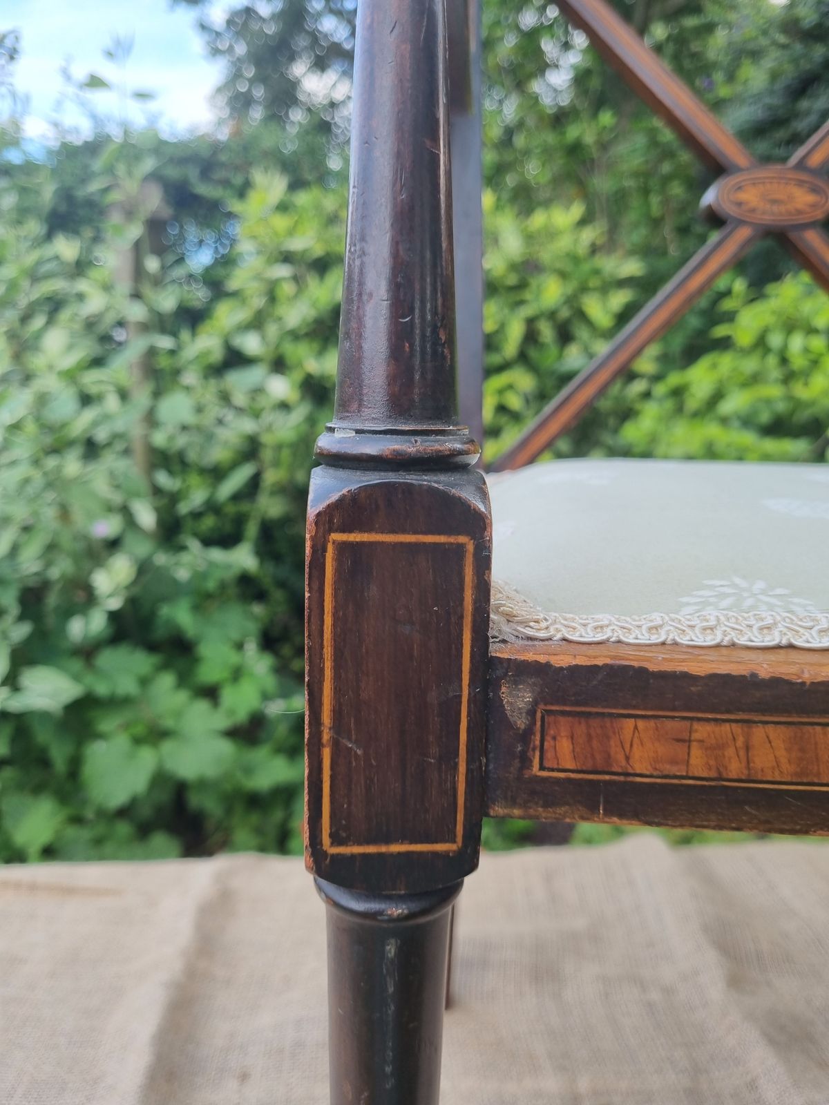 Antique Wooden Chair With Intricate Detailing And Upholstered Seat photo 115.0