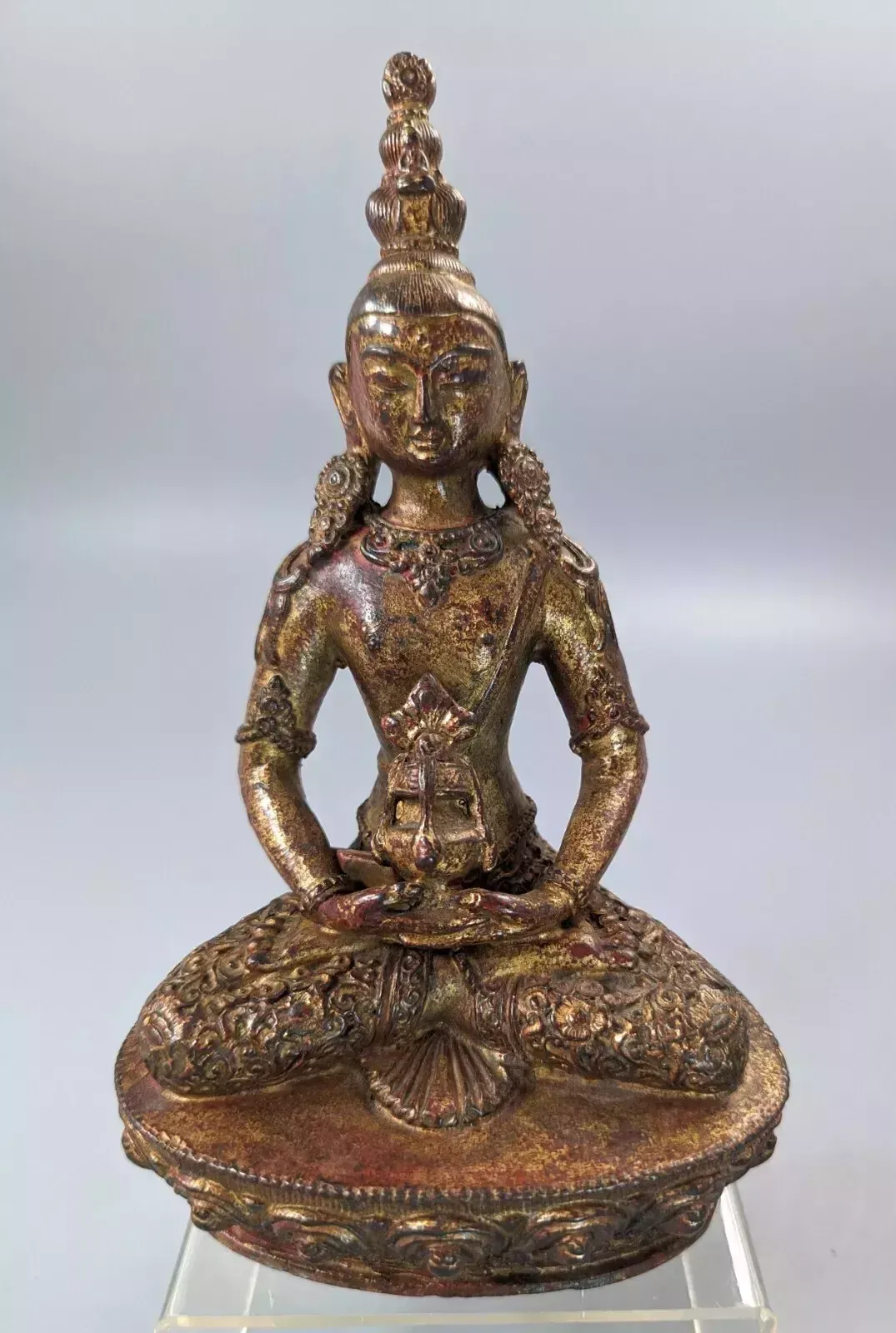 A Gilt Bronze, Lacquered Figure Of Amitayus,Tibet, 18 Th.Century