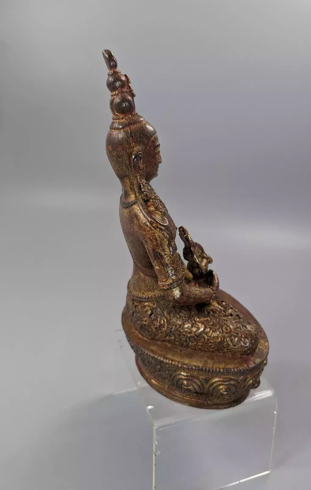 A Gilt Bronze, Lacquered Figure Of Amitayus,Tibet, 18 Th.Century photo vinterior
