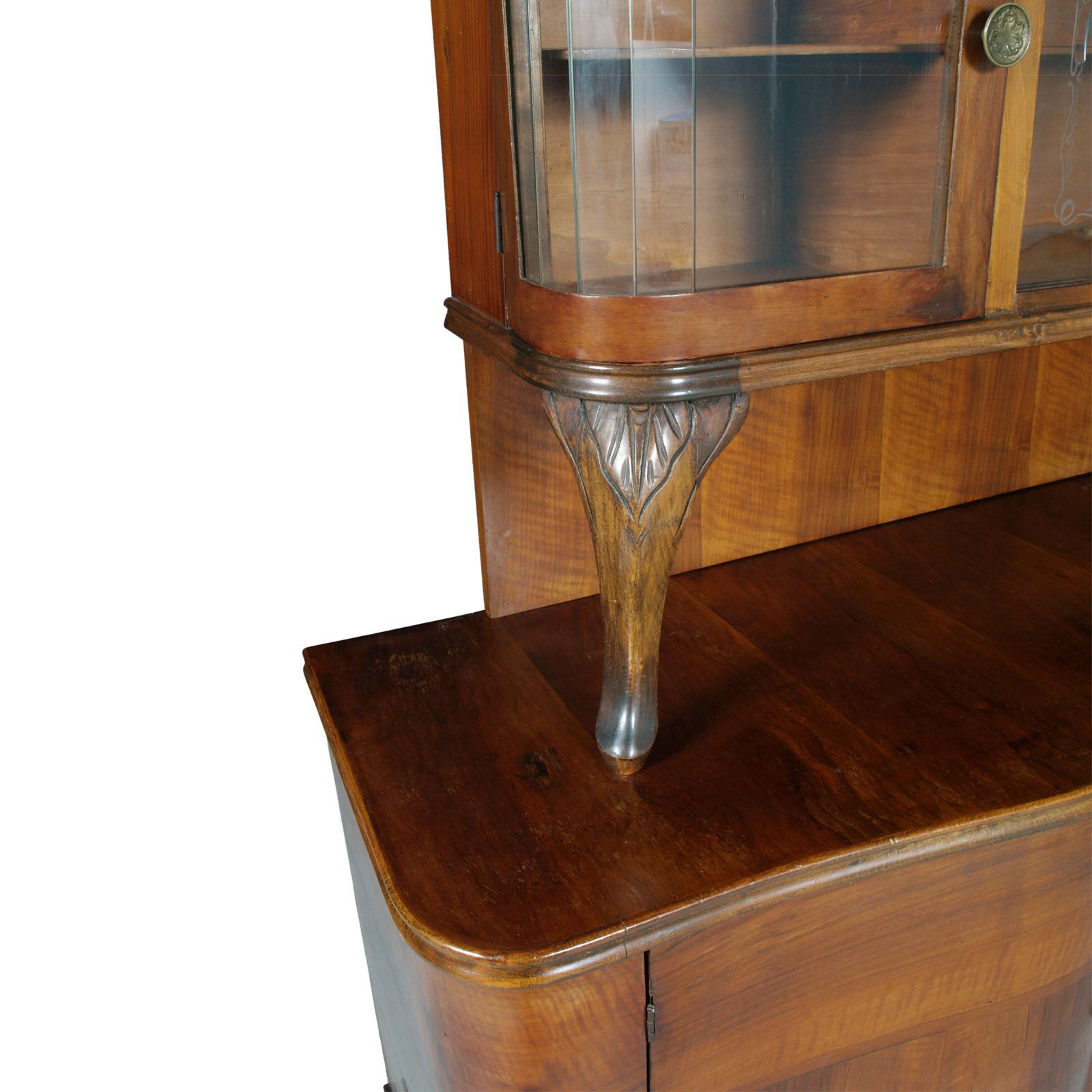 Venetian Baroque Sideboard, Hand Carved Walnut Veneer Walnut photo 8800.0