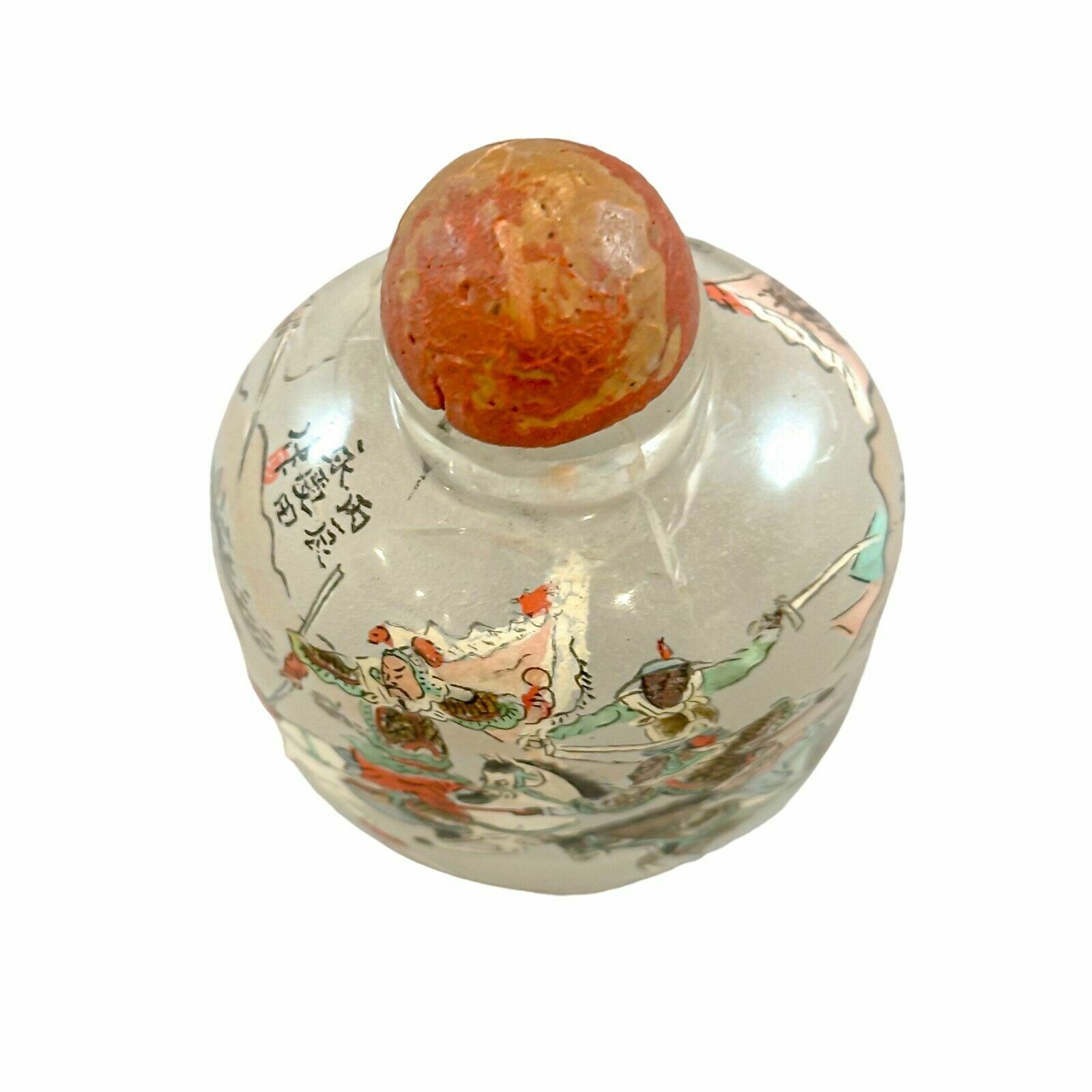 Chinese Qing Dynasty Yong Shoutian Glass Snuff Bottle; Romance Of Three Kingdoms photo buy