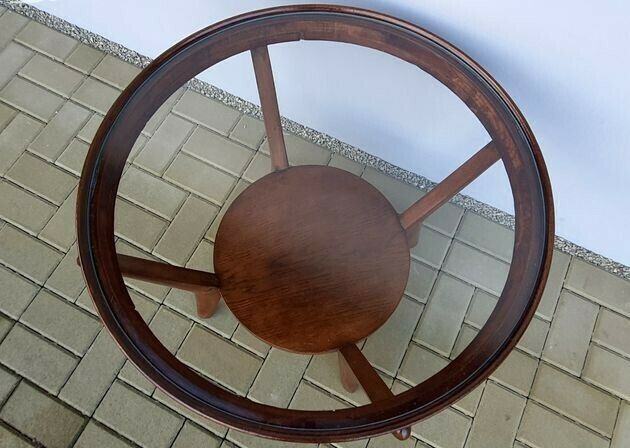 Coffee Table In Oak By Kropaček & Kozelka, Czech Mid Century 1940s photo vintage