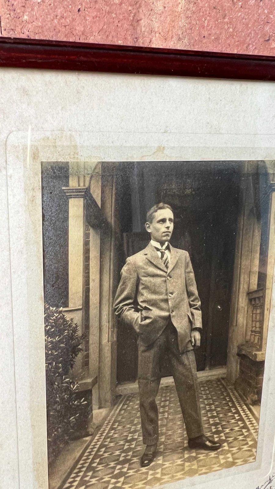 Antique Photograph Of A Gentleman Signed F. F. V. Manfield, Oct 1917 photo 69.0