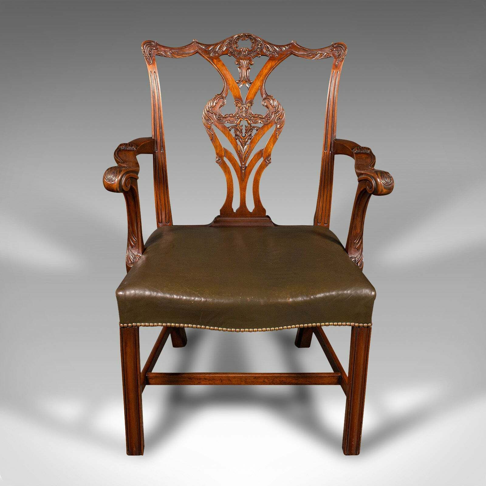 Antique Gentleman's Drawing Room Armchair, English, Chippendale Taste, Victorian photo furniture