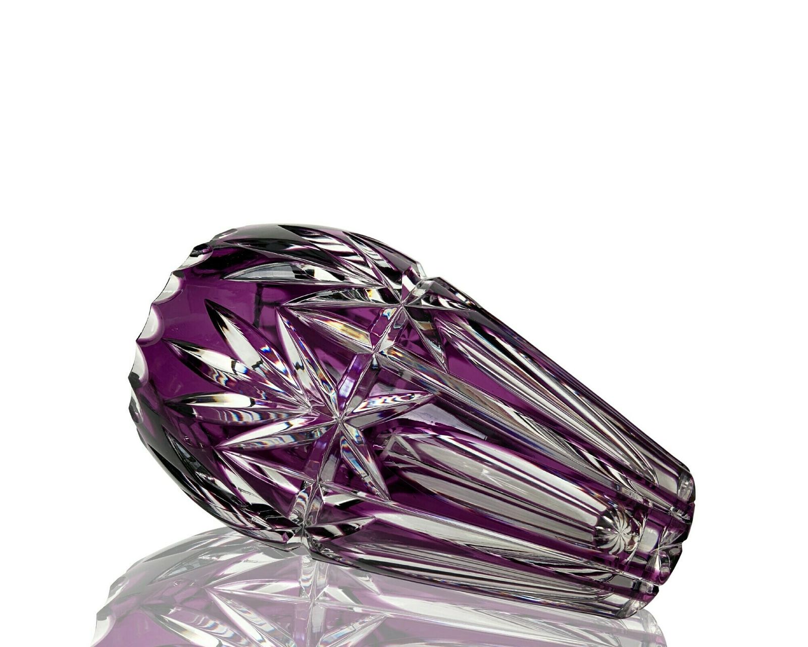 Crystal Purple Vase | Flower Holder | Color Overlay Lilac, Lavender | 1pcs photo furniture