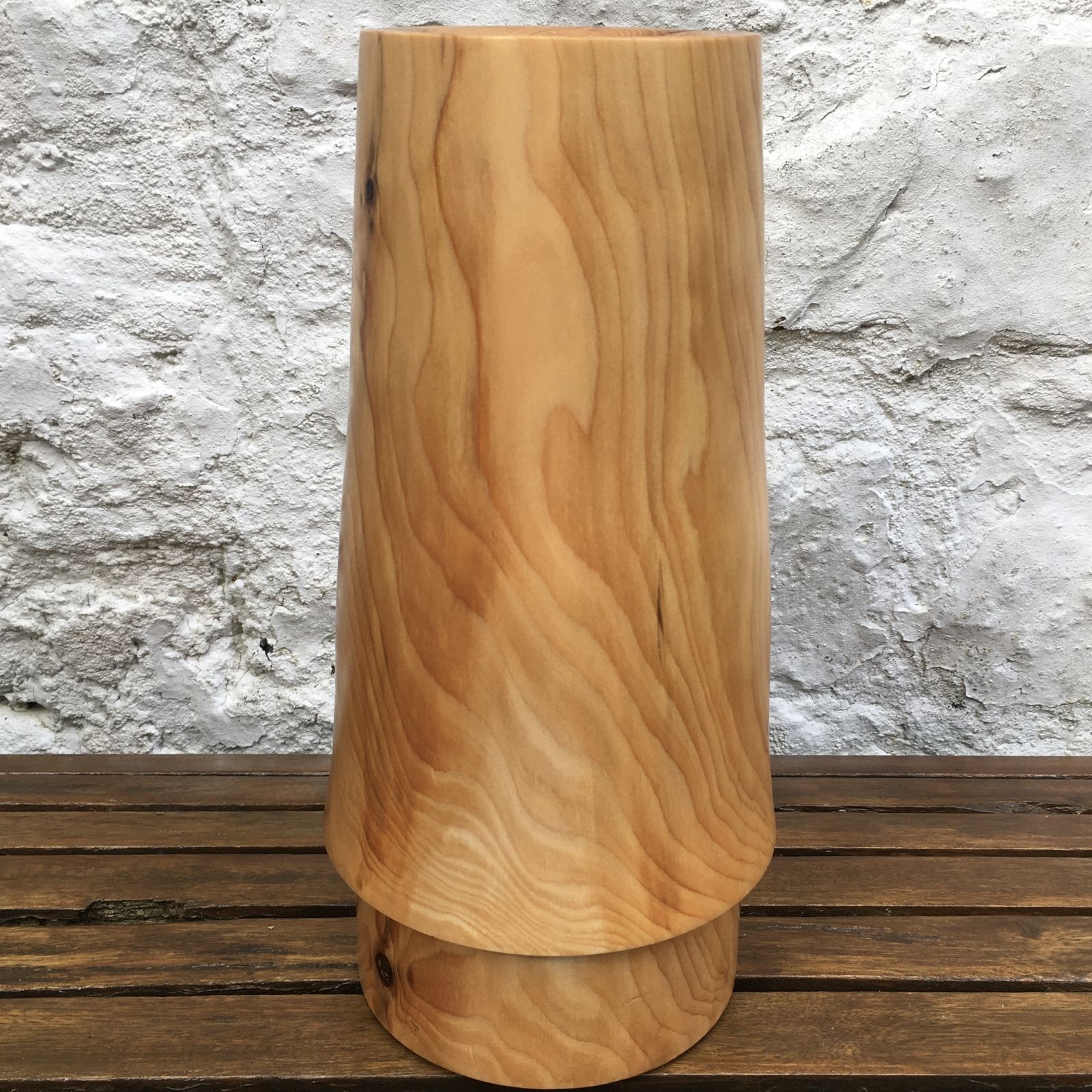 Handmade Heavy Large Wooden Vase Artisan Minimalist 2kg 11.25in