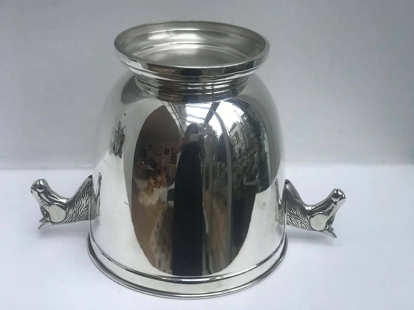 Champagne Bucket Silver Plated Horse Head Handles Decor Bar Cart Christmas Table Wine Chiller Cooler Gift For Wedding Equestrian Man Cave photo vinterior