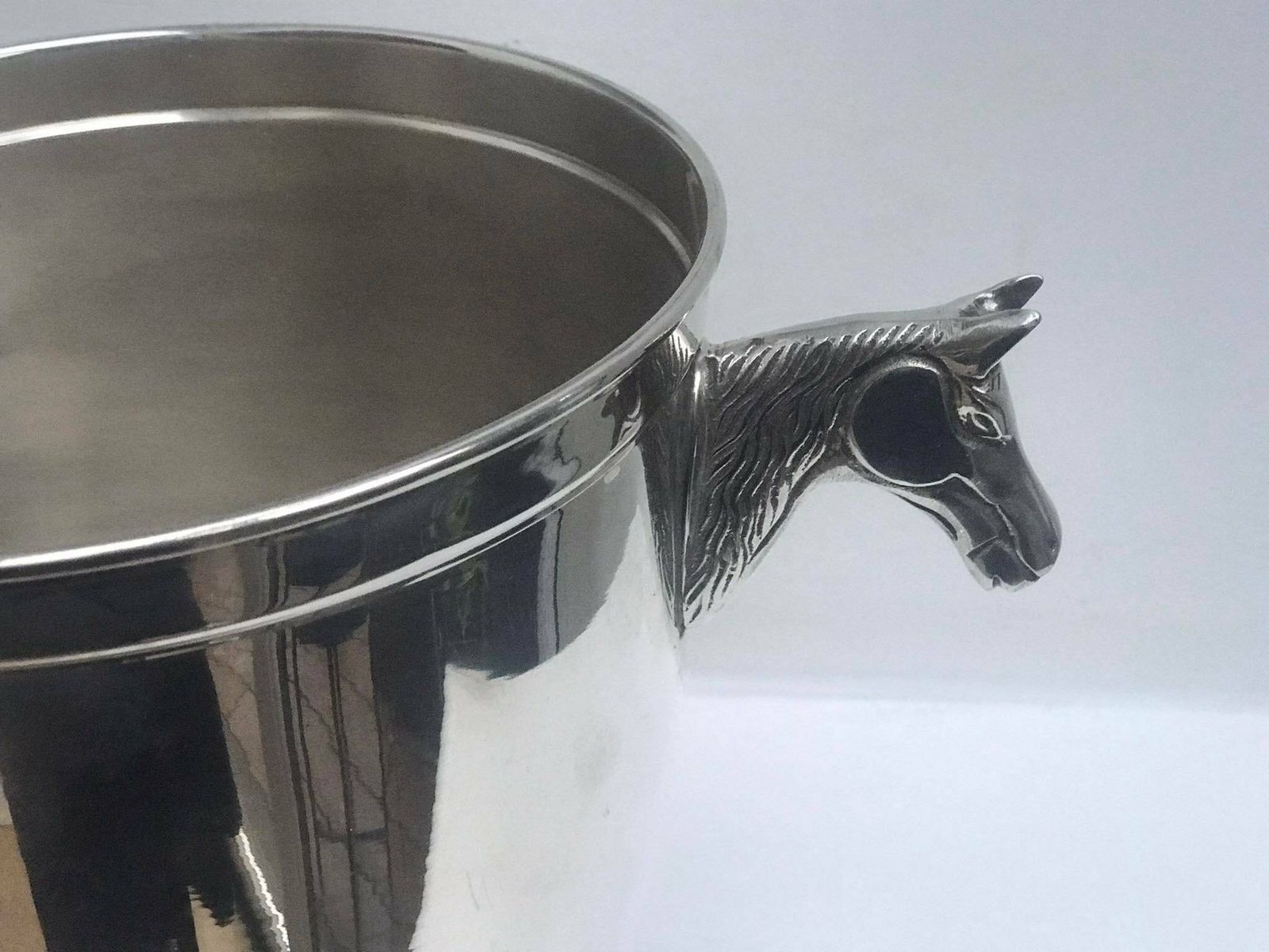 Champagne Bucket Silver Plated Horse Head Handles Decor Bar Cart Christmas Table Wine Chiller Cooler Gift For Wedding Equestrian Man Cave photo buy