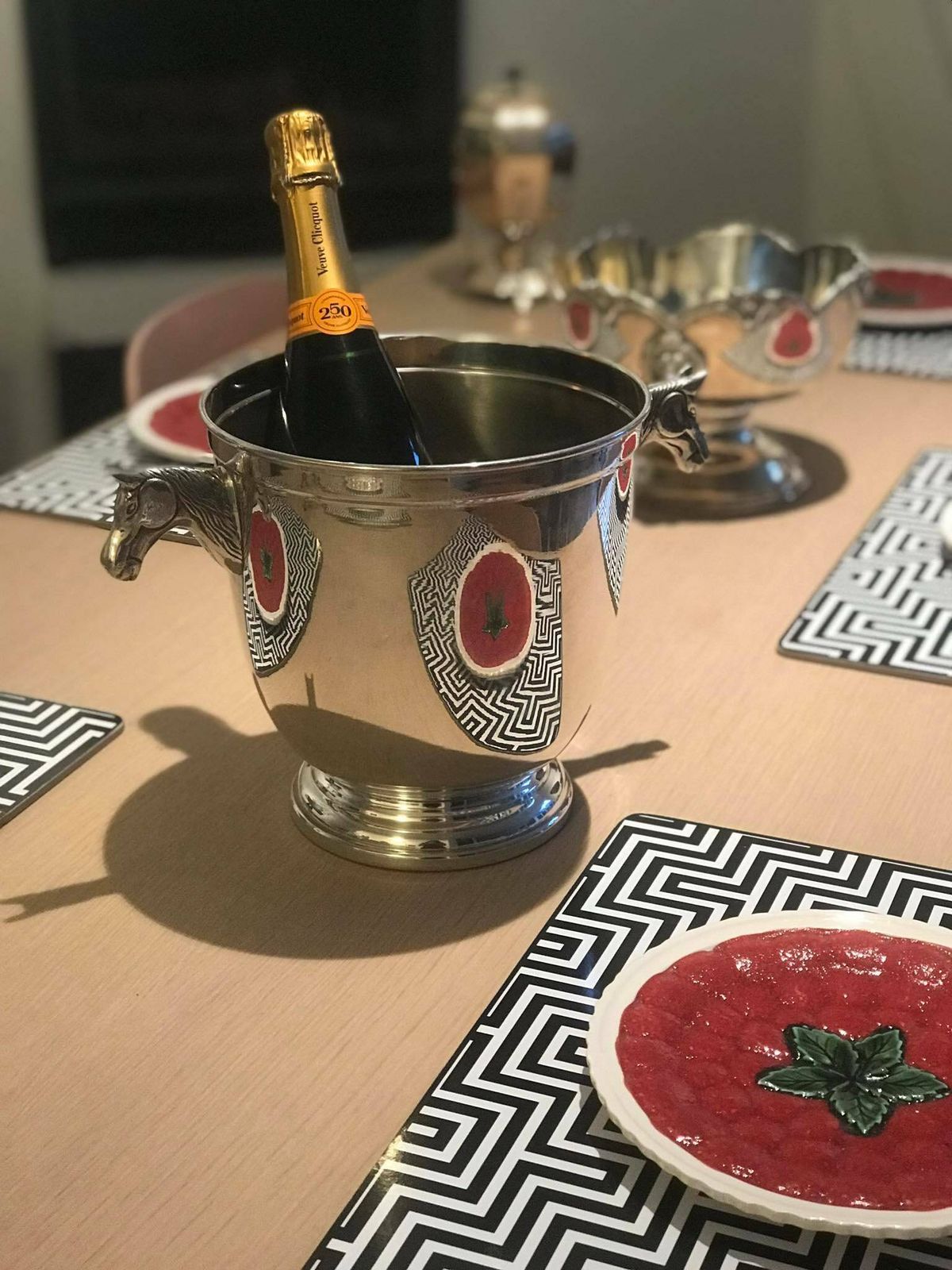 Champagne Bucket Silver Plated Horse Head Handles Decor Bar Cart Christmas Table Wine Chiller Cooler Gift For Wedding Equestrian Man Cave photo vintage