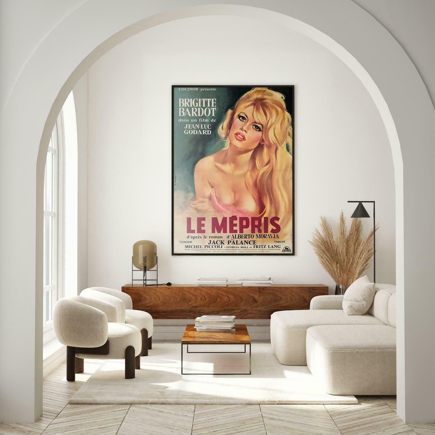 Le Mepris 1963 French Grande Film Poster, Georges Allard photo furniture