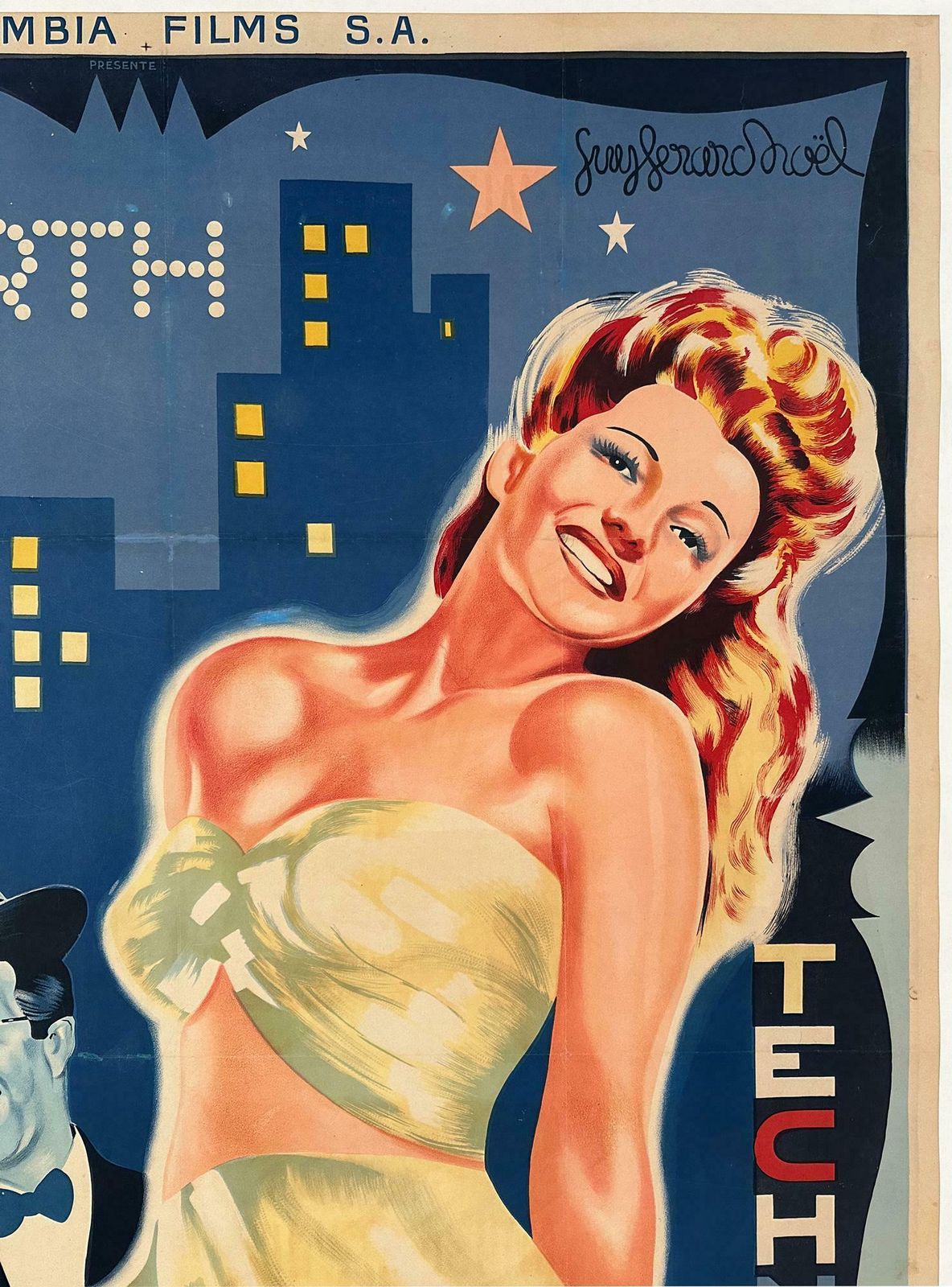 Cover Girl 1947 French Grande Film Movie Poster, Guy Gerard Noel photo Art