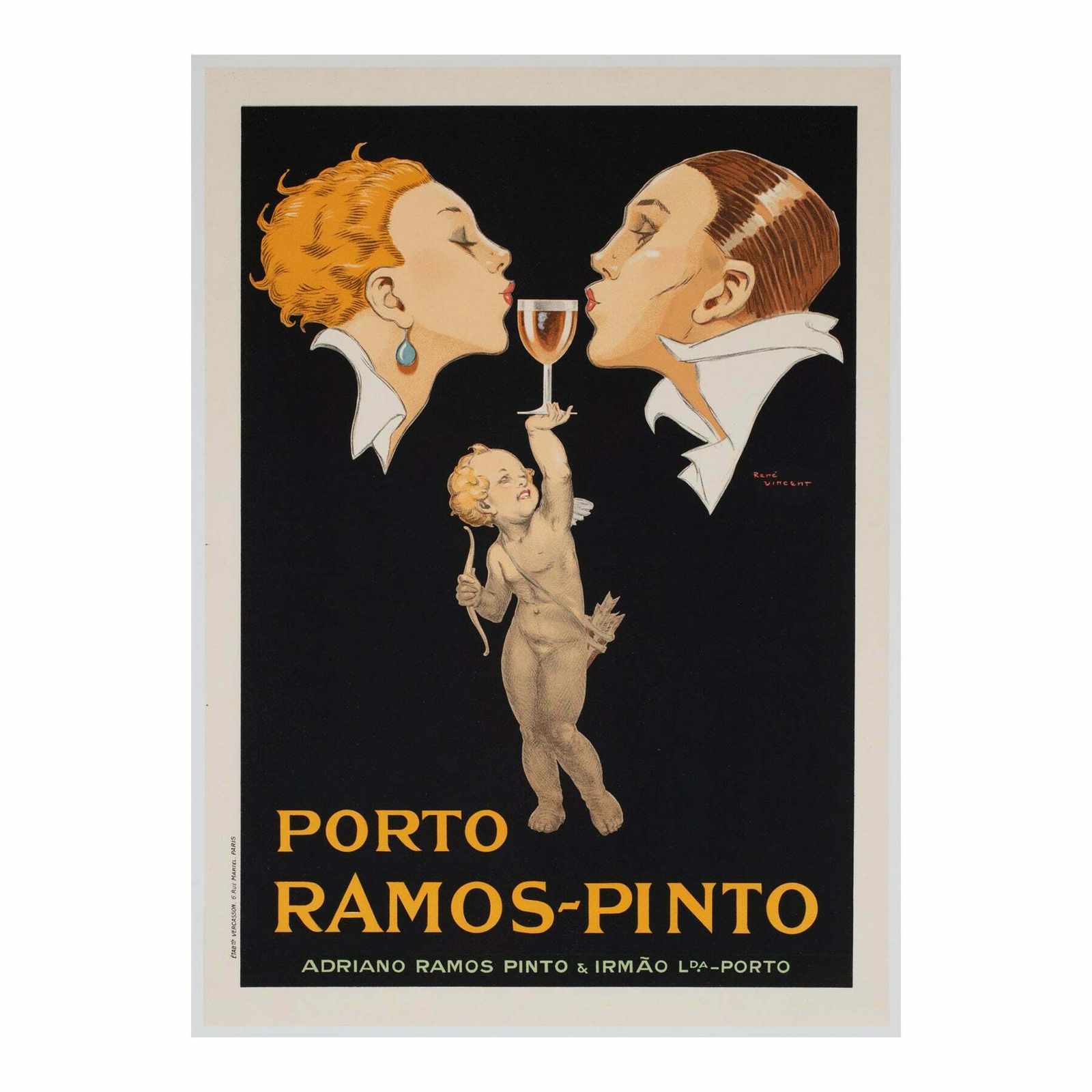 Porto Ramos C1920 French Alcohol Advertising Poster, Rene Vincent