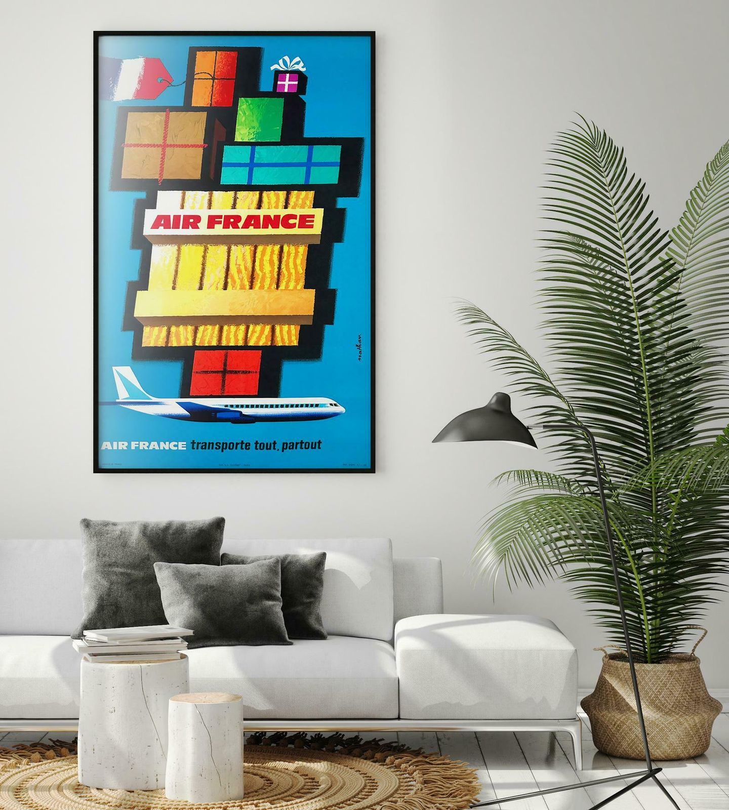 Air France 1962 Airline Advertising Poster, Nathan photo furniture